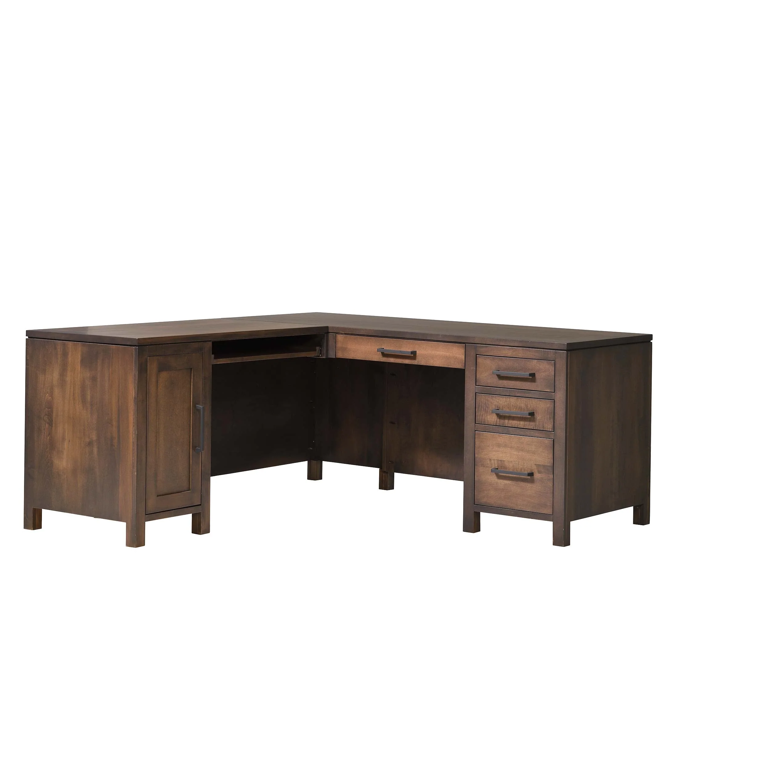 QW Amish Leon L Shape Desk w/ Optional Hutch - Image 40