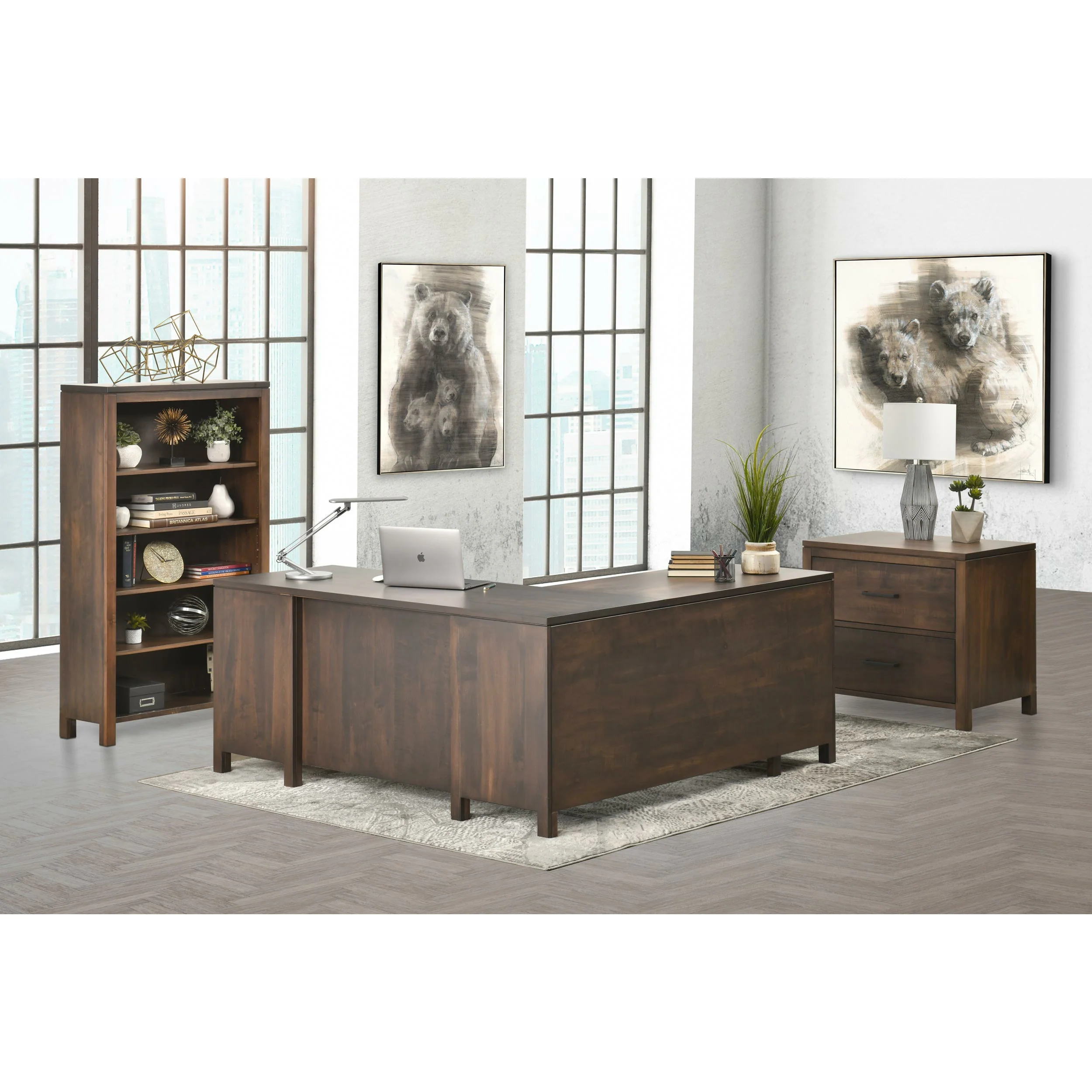 QW Amish Leon L Shape Desk w/ Optional Hutch - Image 5