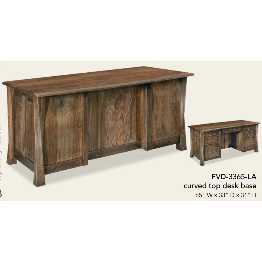 QW Amish Lexington Arc Executive Desk With Curved Top - Image 2
