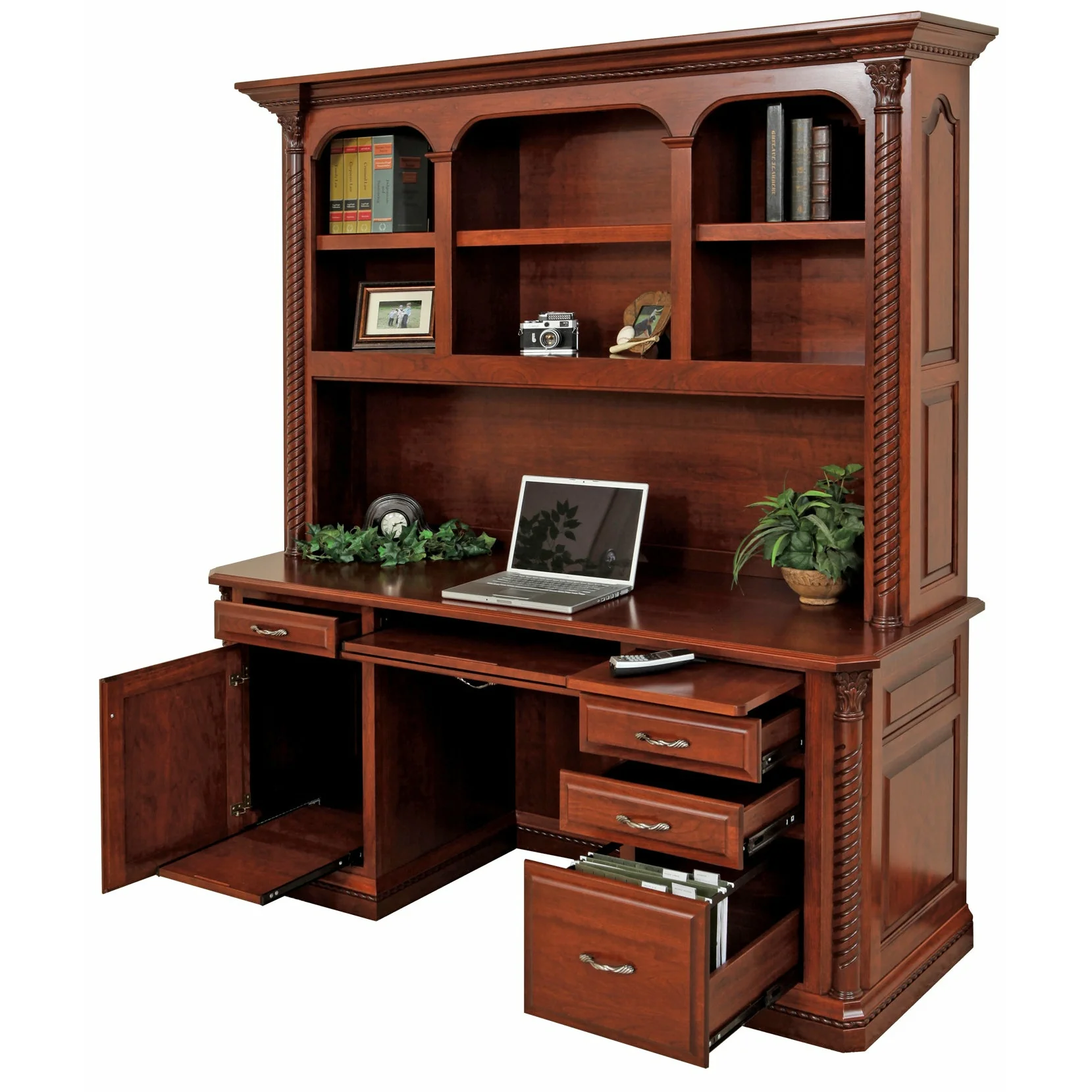 QW Amish Lexington Office Credenza & Hutch - Image 2