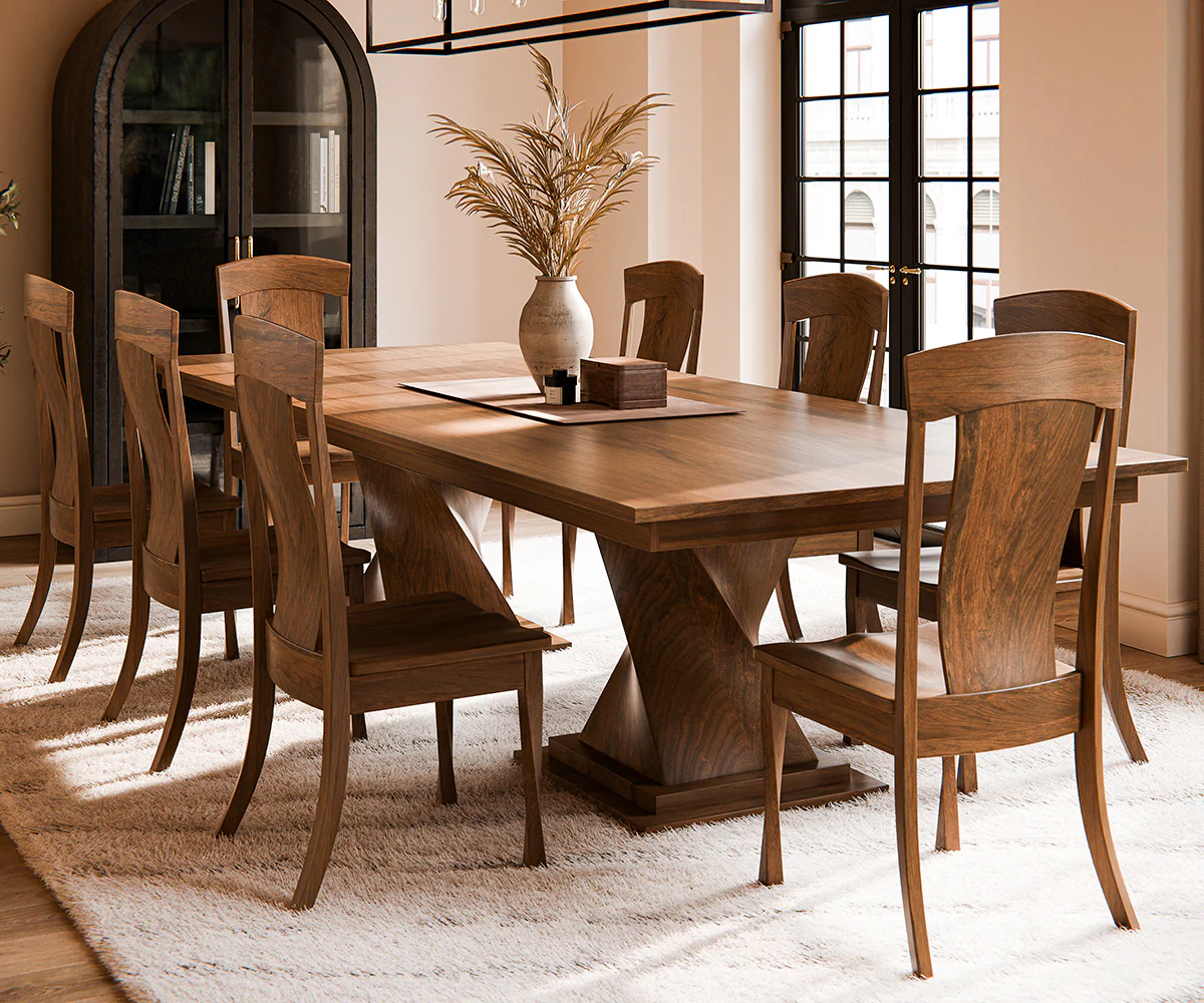 QW Amish Lexington Twist Double Pedestal Table - Image 2