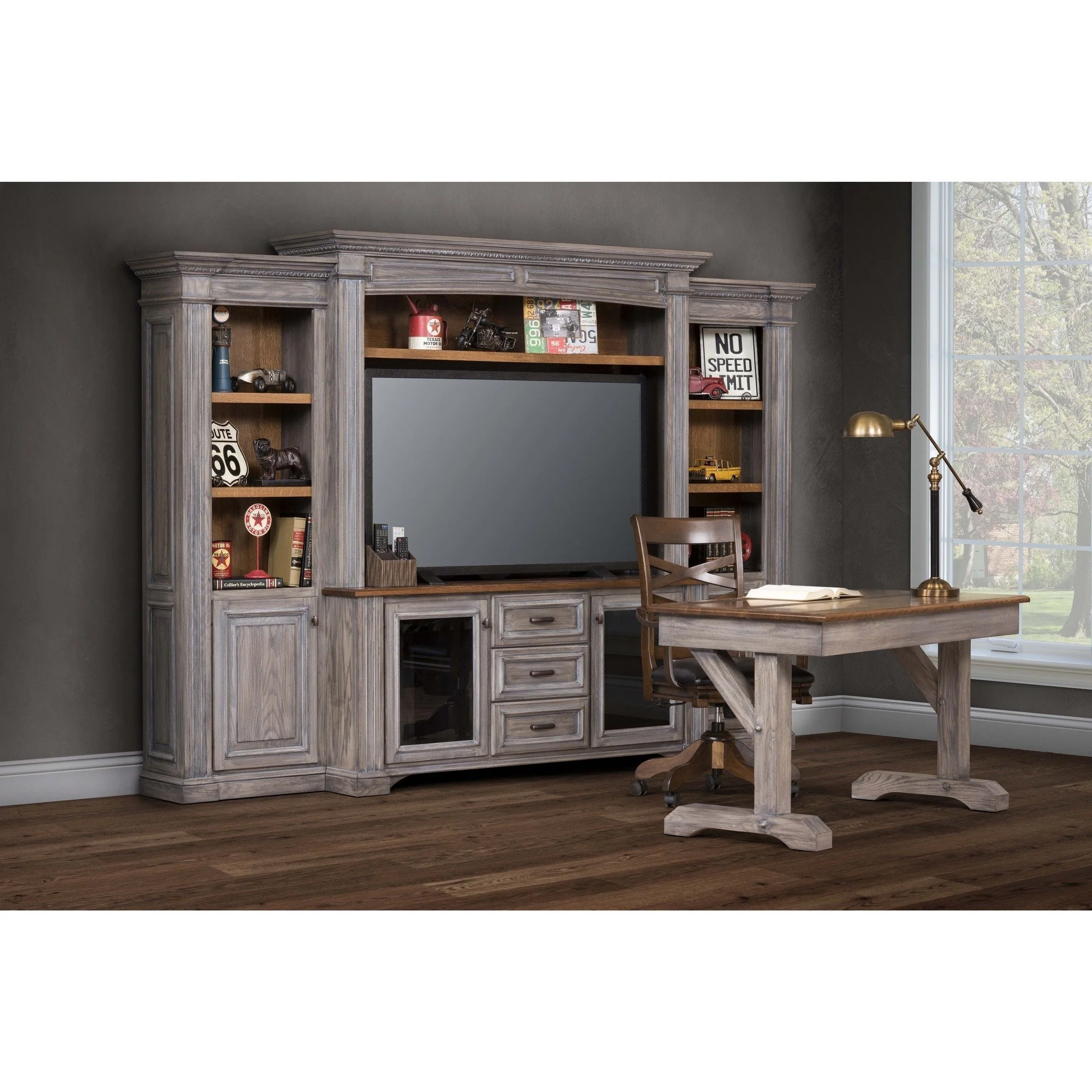 QW Amish Lincoln Entertainment 125" Wall Unit - Image 2