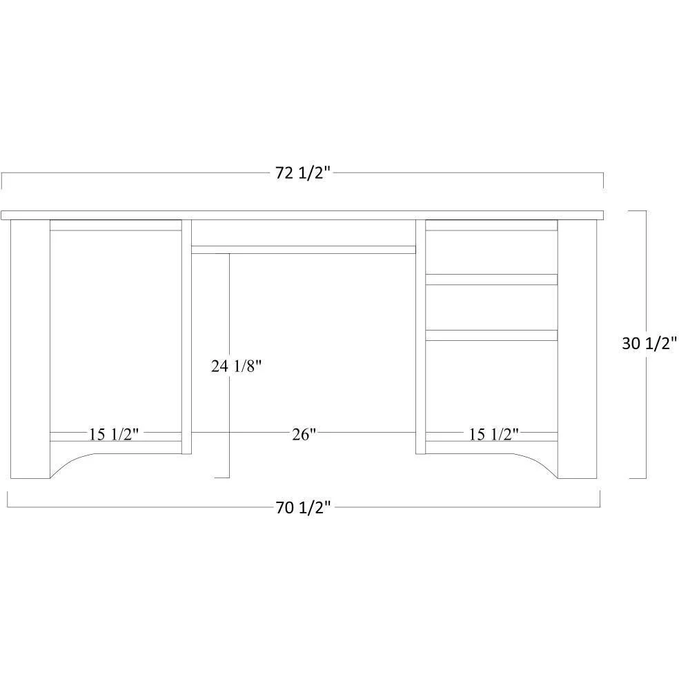 QW Amish Lincoln Office Credenza & Hutch - Image 4