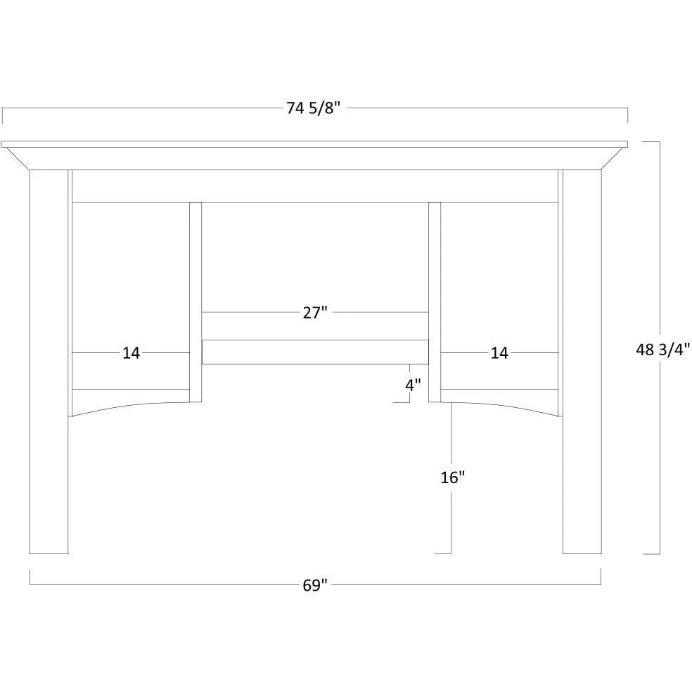 QW Amish Lincoln Office Credenza & Hutch - Image 5