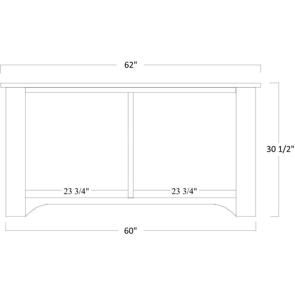 QW Amish Lincoln Office Double Door Base & Bookshelf Hutch - Image 6