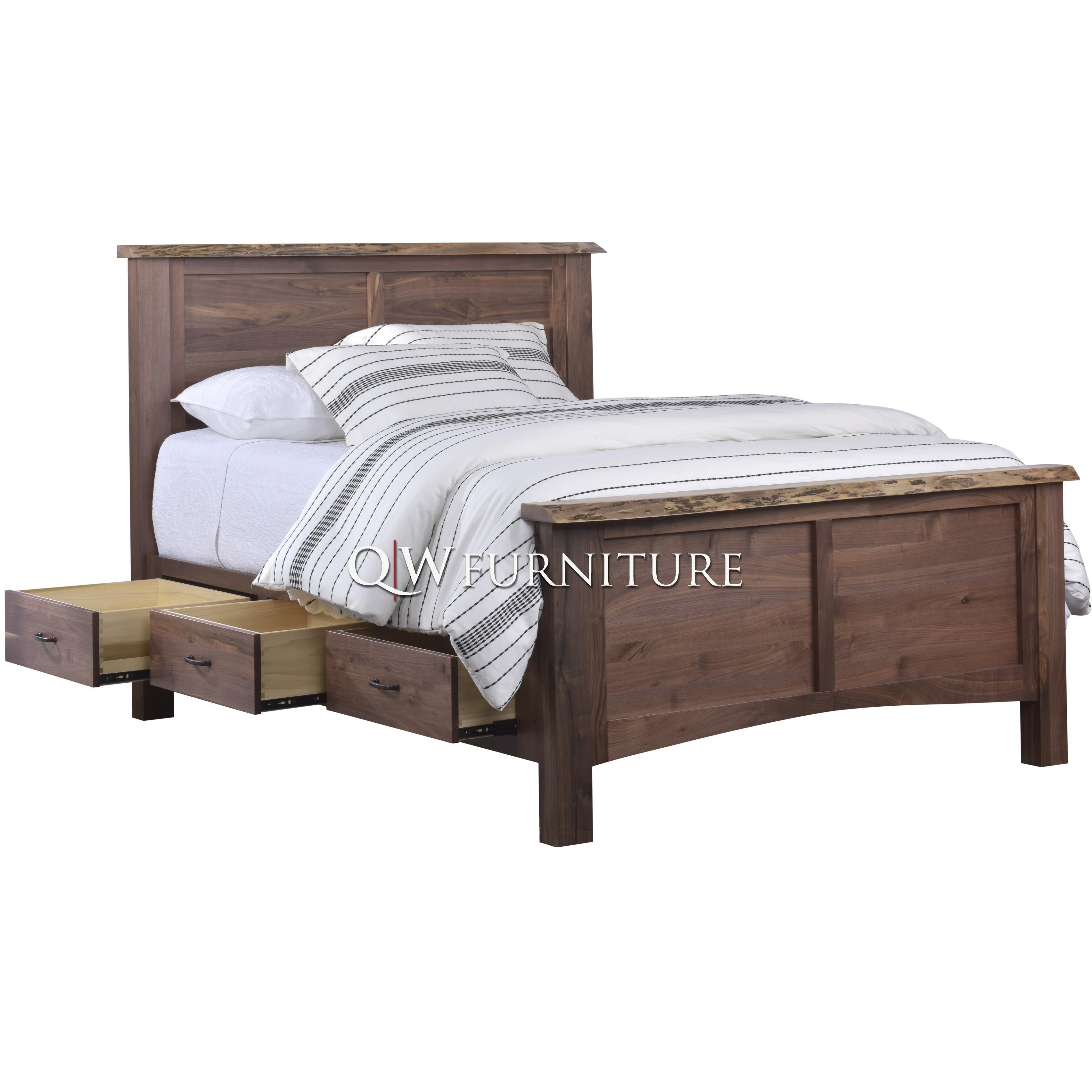 QW Amish Live Edge 6 Drawer Storage Bed - Image 2