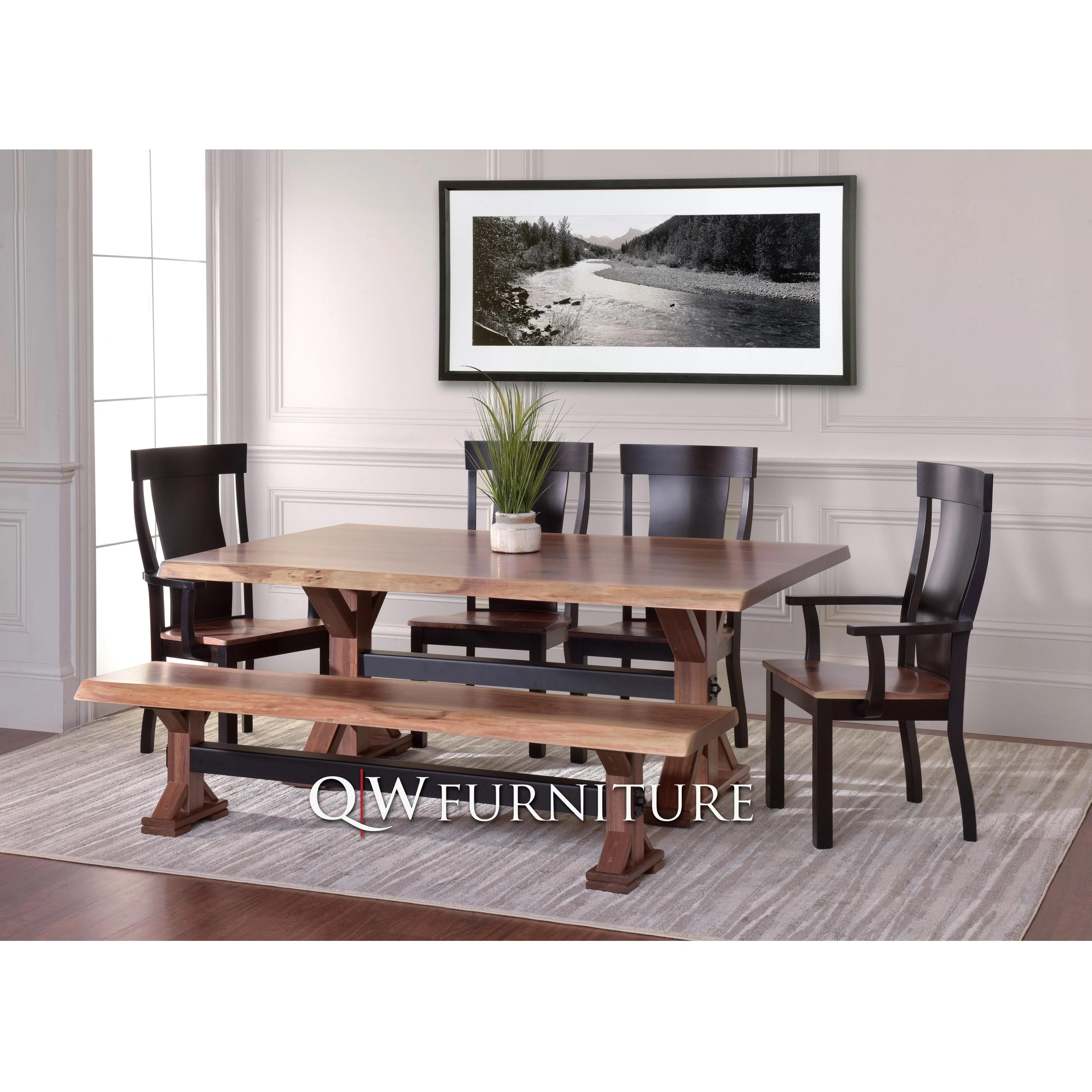 QW Amish Urbana Live Edge Bench - Image 3