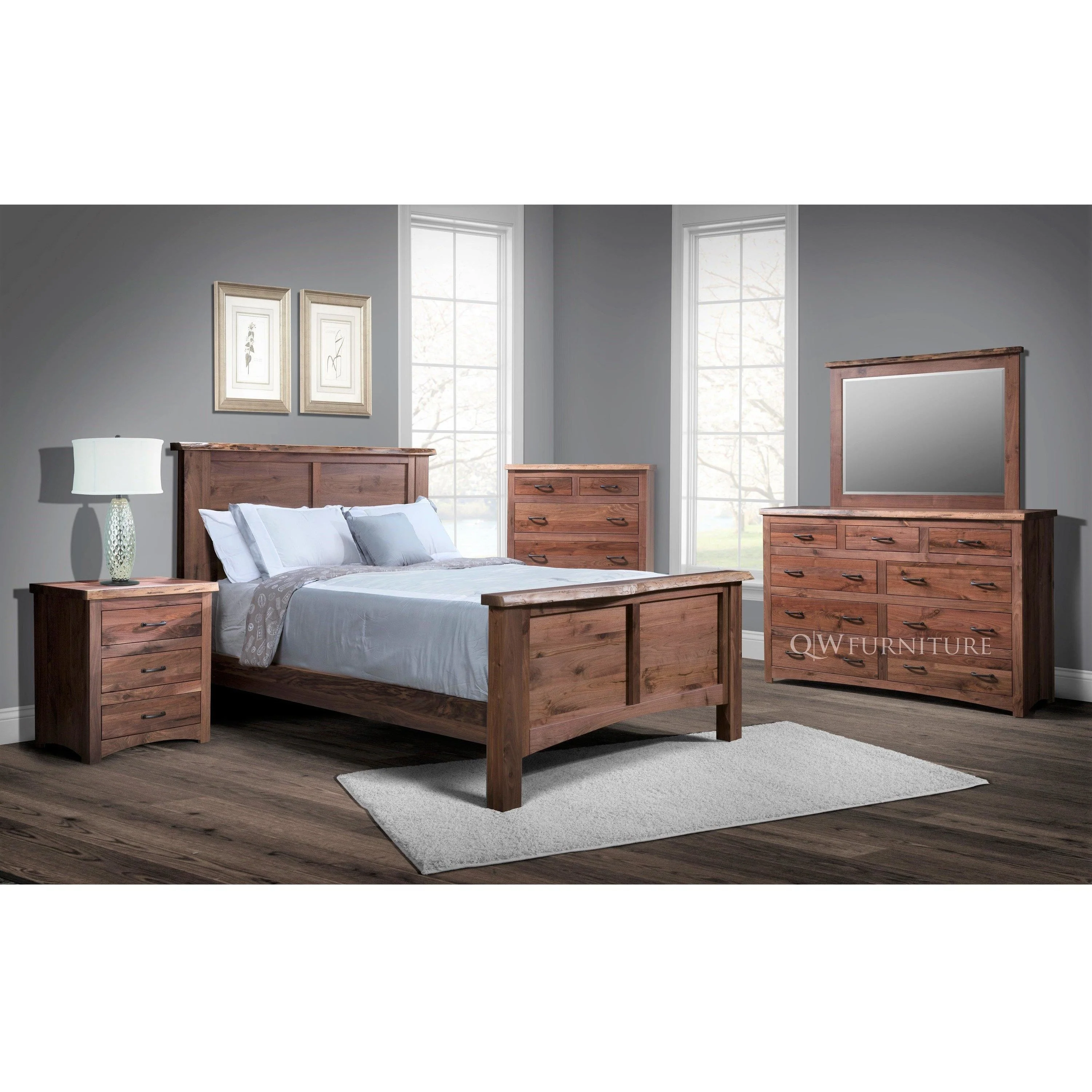 QW Amish Live Edge Dresser with Mirror Option - Image 2