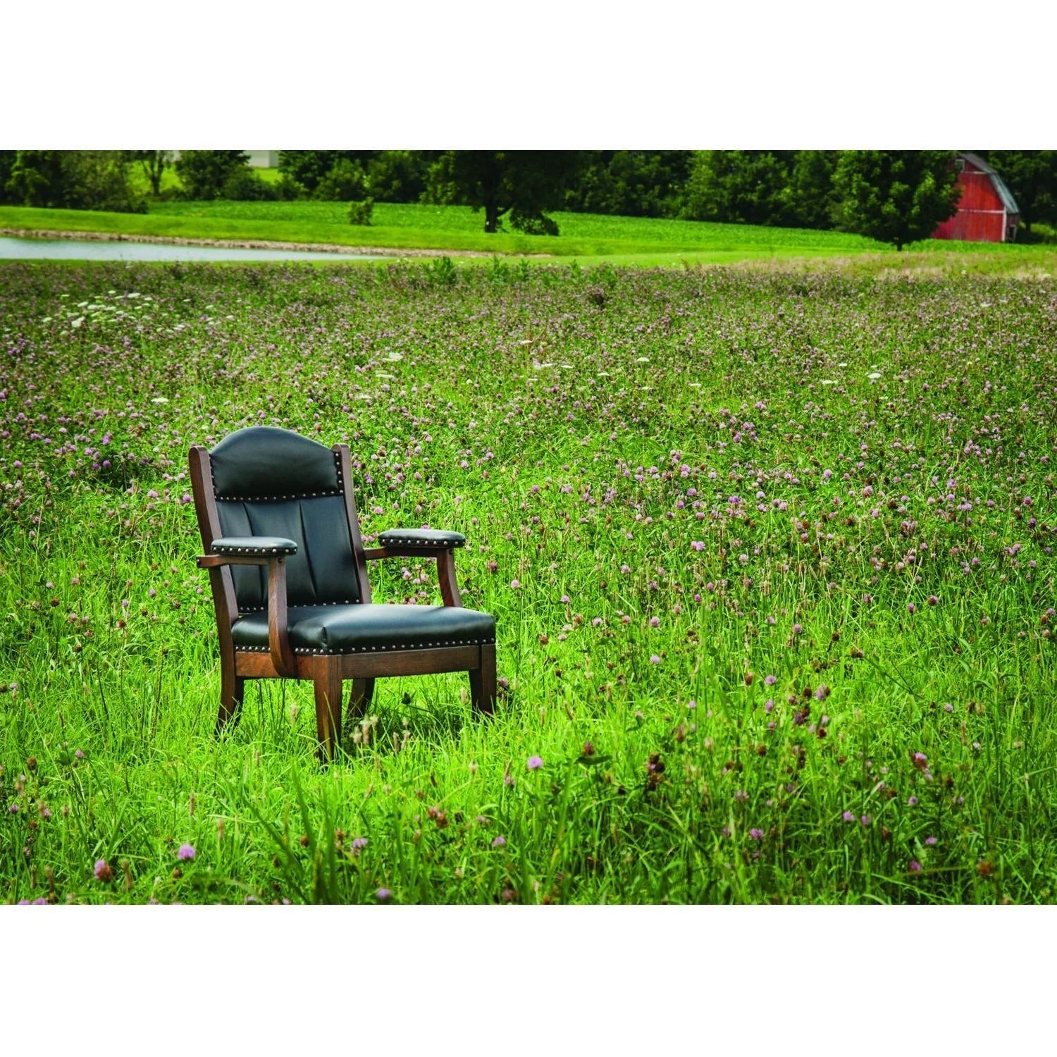 QW Amish Buckeye Low Back Client Arm Chair - Image 3