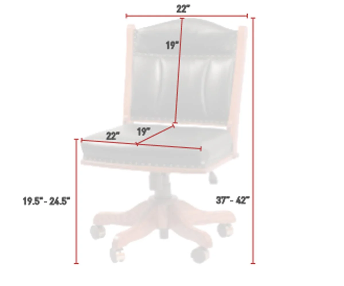 QW Amish Buckeye Low Back Side Desk Chair - Image 6