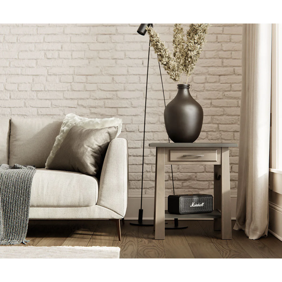 QW Amish Madison Bow End Table with Drawer - Image 2