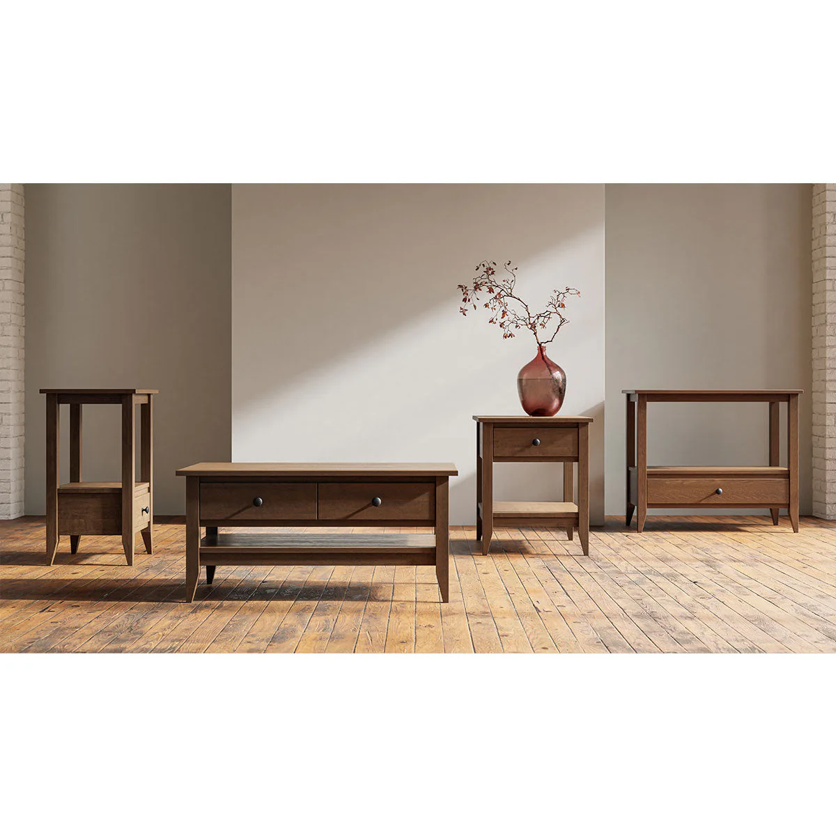QW Amish Manhattan Coffee Table with Drawer - Image 2