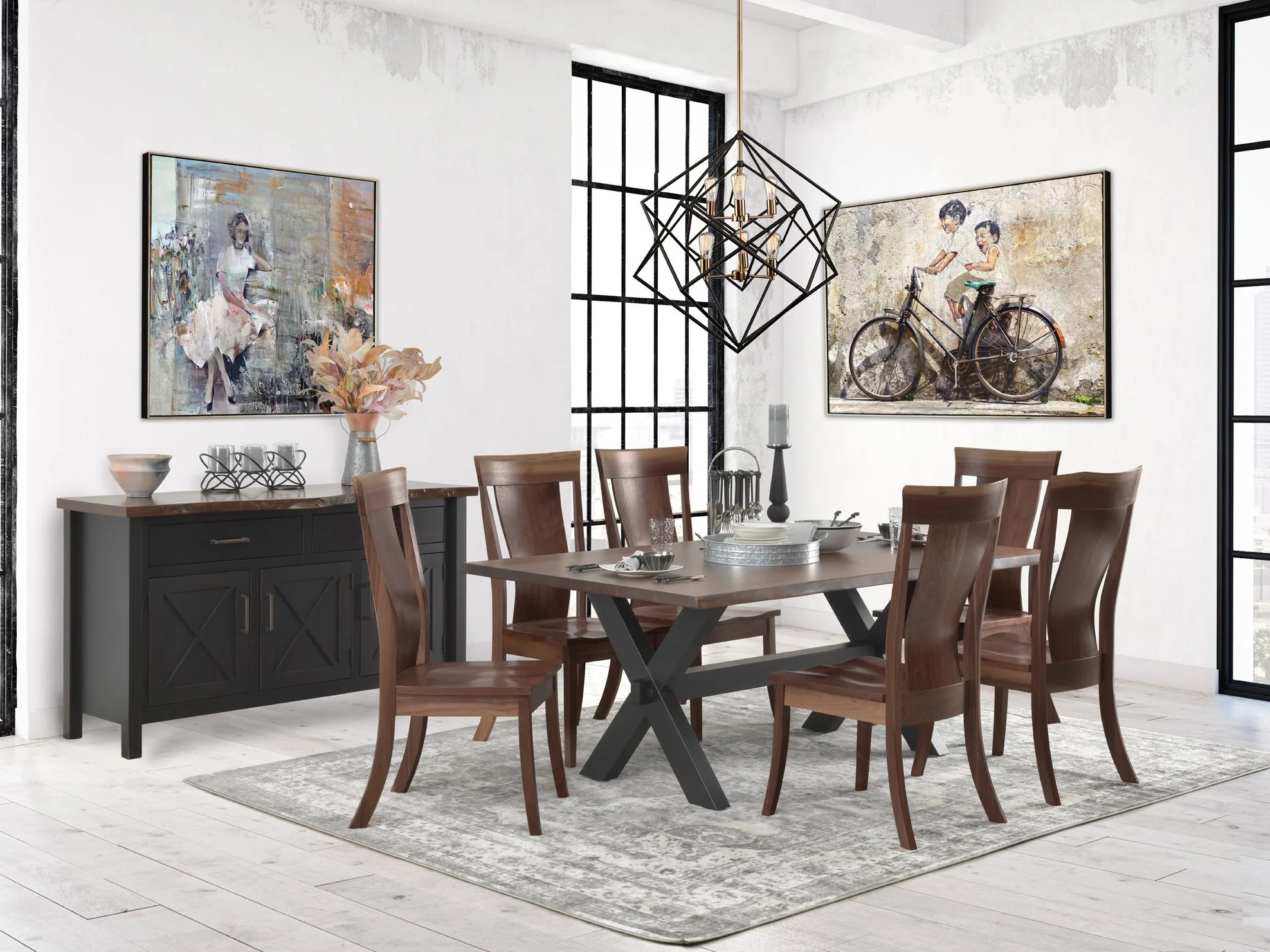 QW Amish Manhattan Live Edge 7pc Set