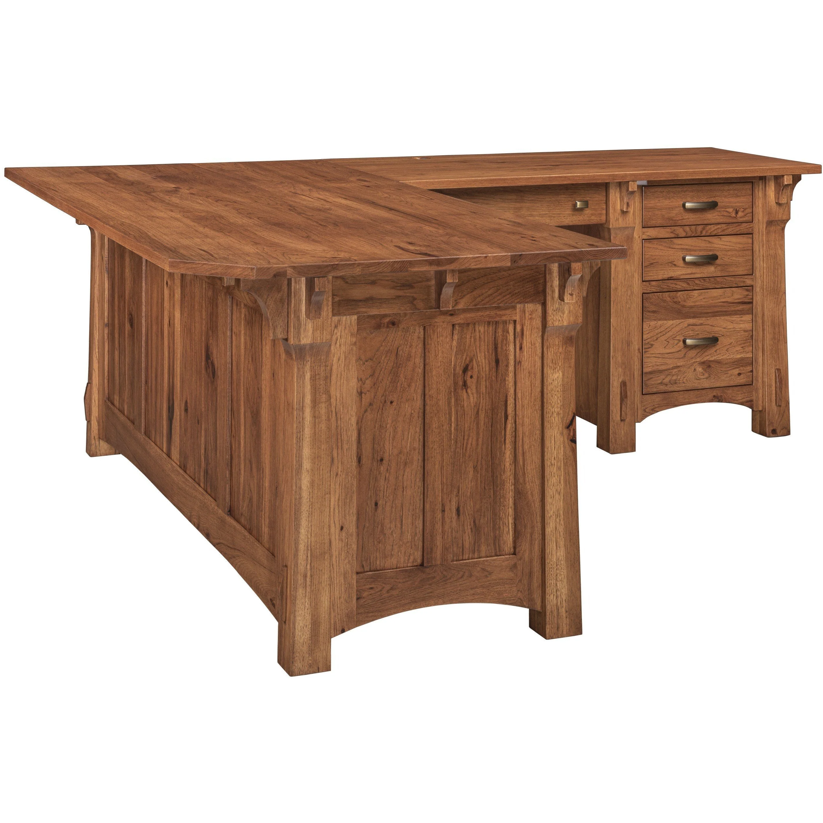 QW Amish Manitoba L-Shape Desk with Optional Hutch - Image 2