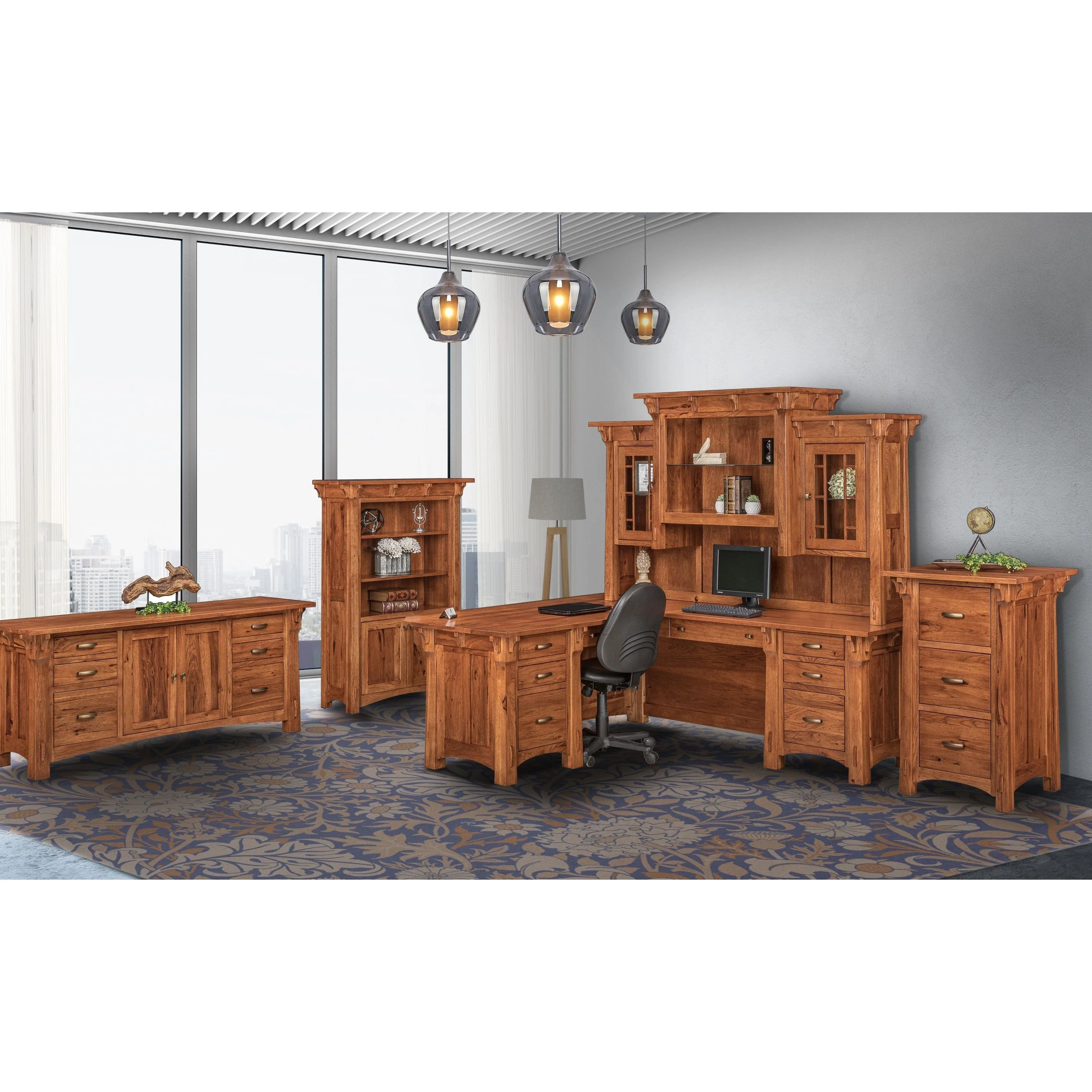 QW Amish Manitoba L-Shape Desk with Optional Hutch - Image 4