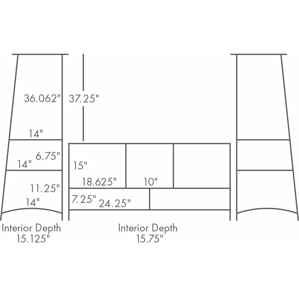 QW Amish McCoy 3pc Entertainment Wall Unit - Image 2
