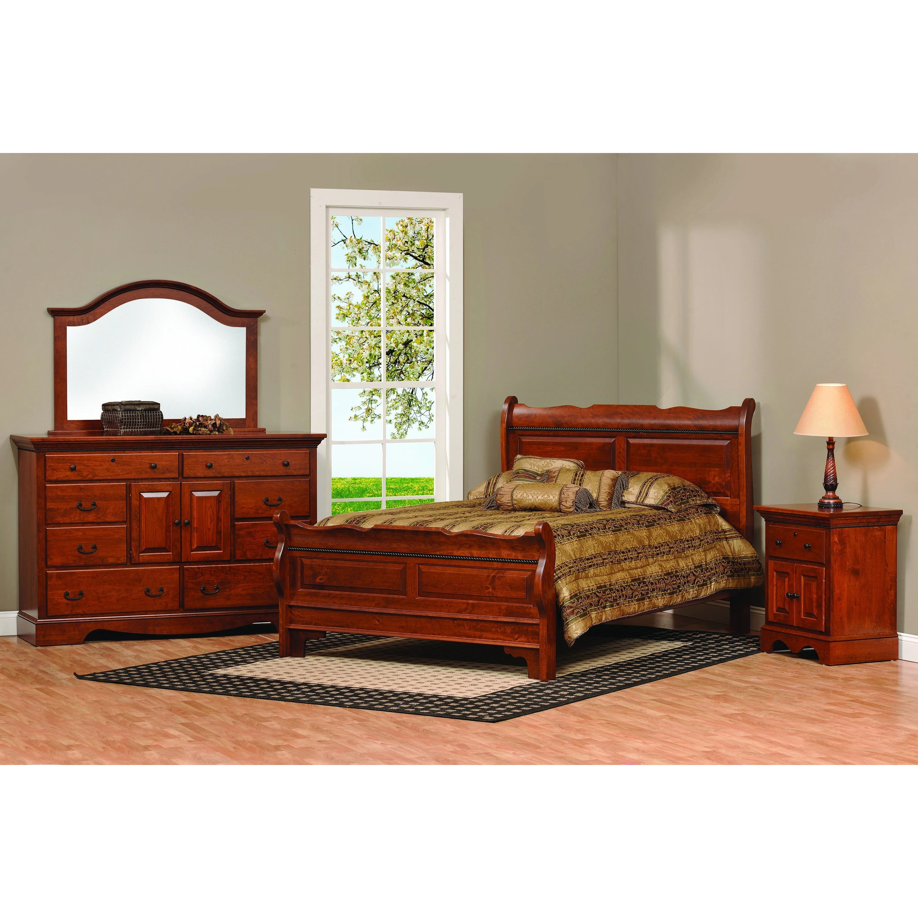 QW Amish Merlot Dresser with Mirror Option - Image 2