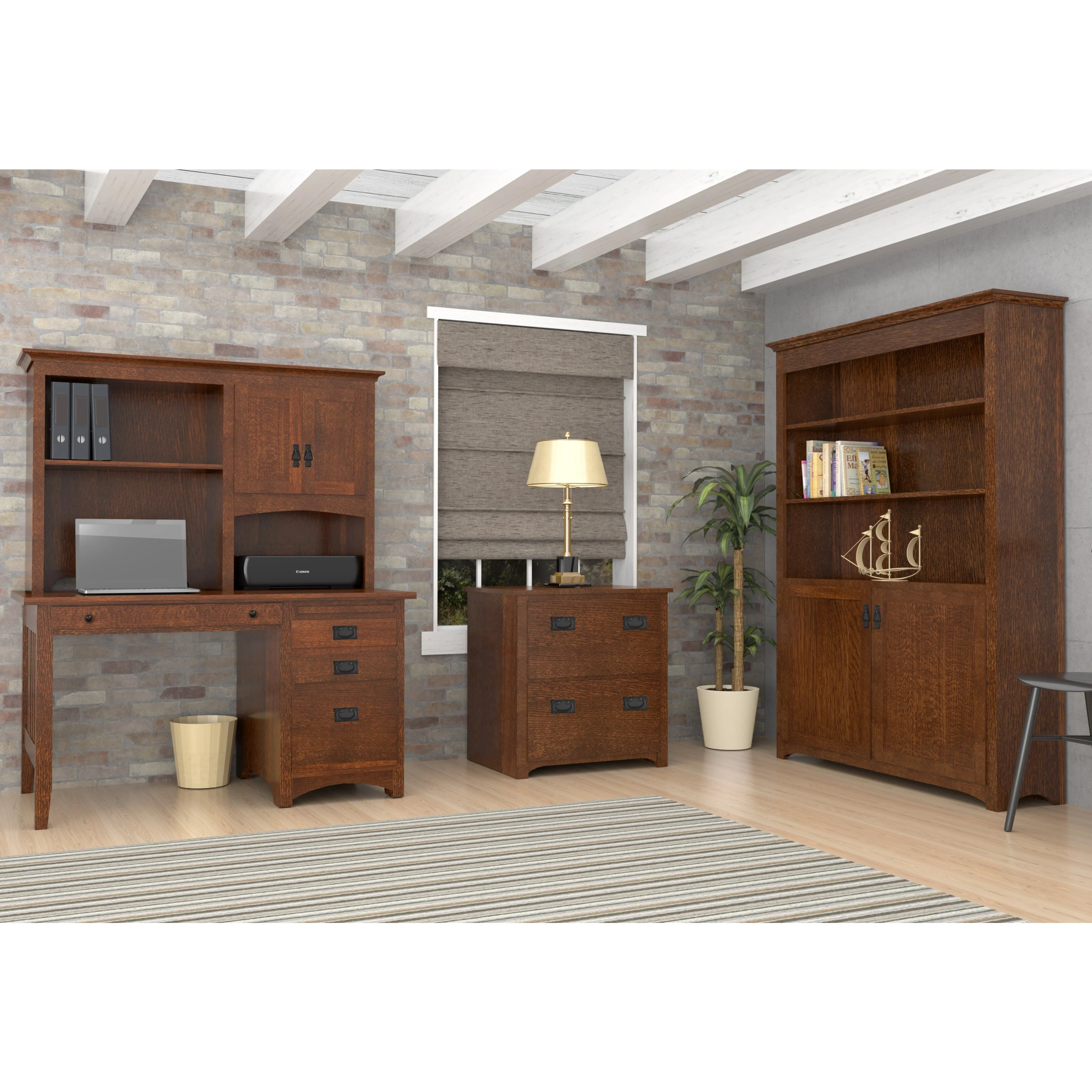 QW Amish Mission Loft Desk w/ Optional Hutch - Image 2
