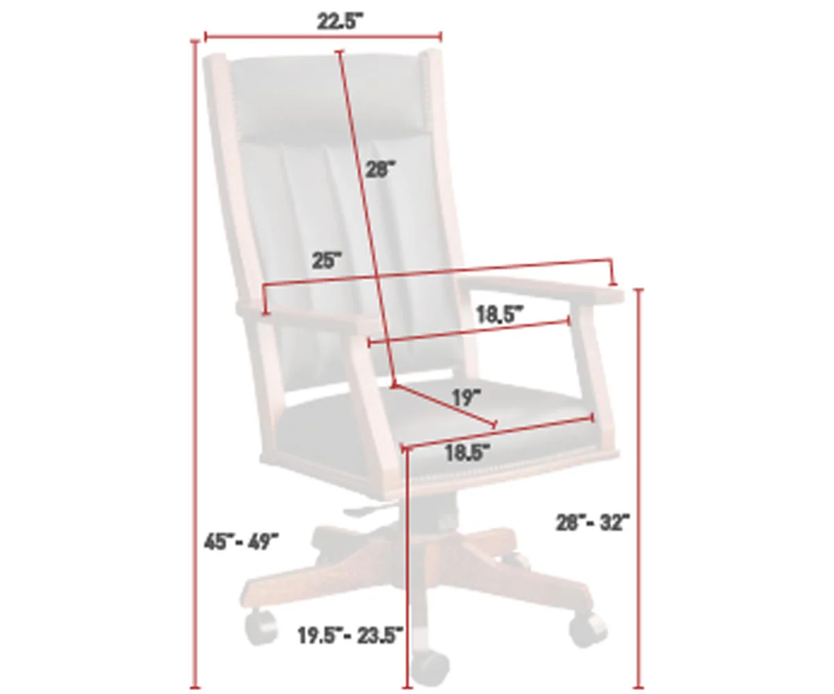 QW Amish Mission Desk Chair (wood arms) - Image 4
