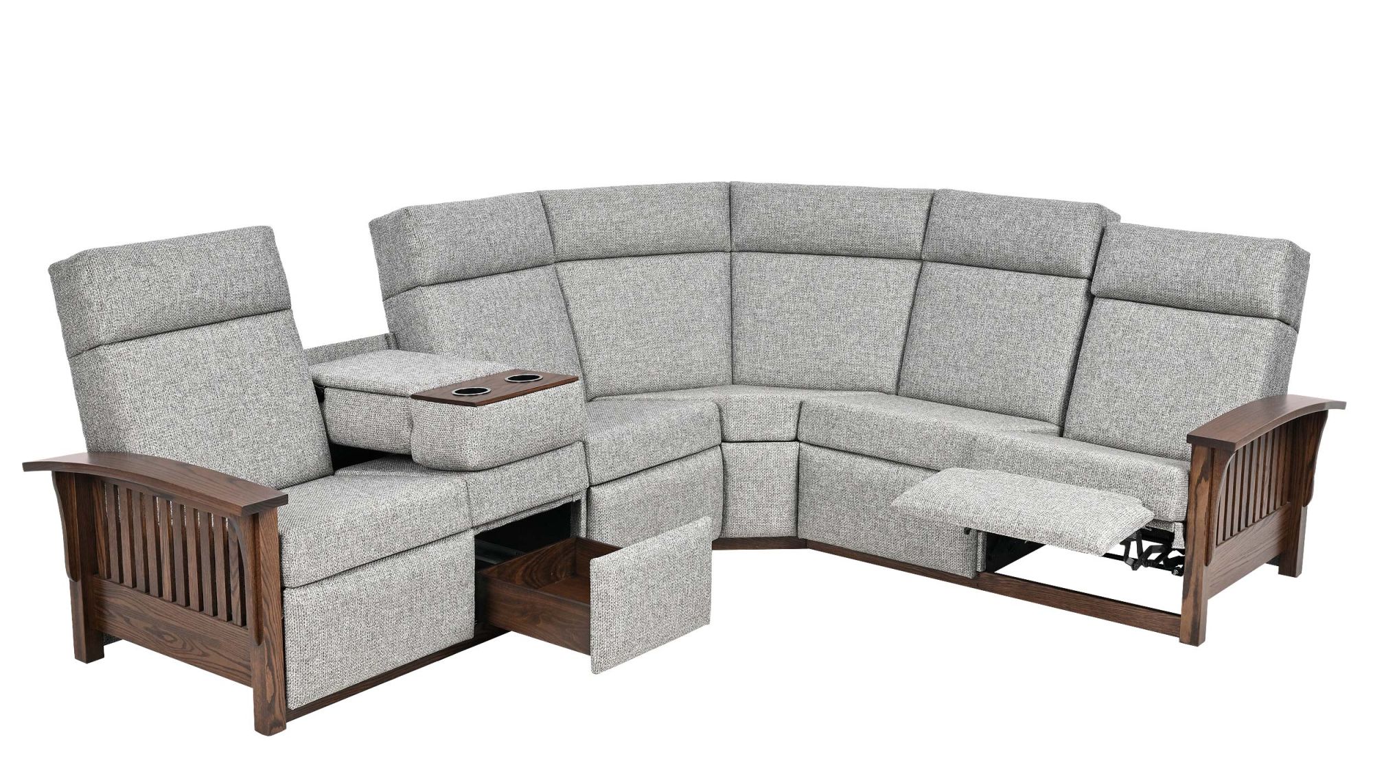 QW Amish Mission Reclining Sectional - Image 4