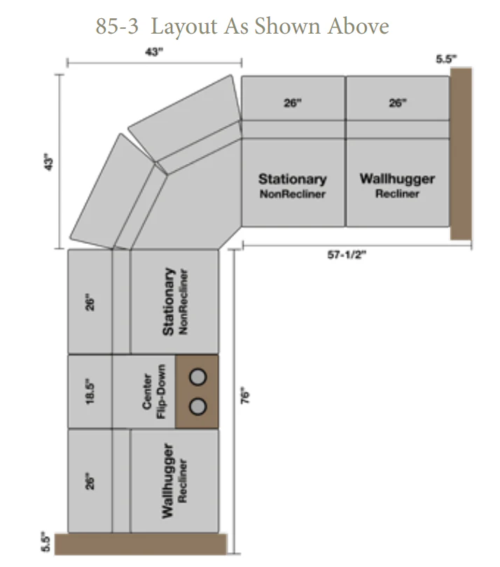 QW Amish Mission Reclining Sectional - Image 7