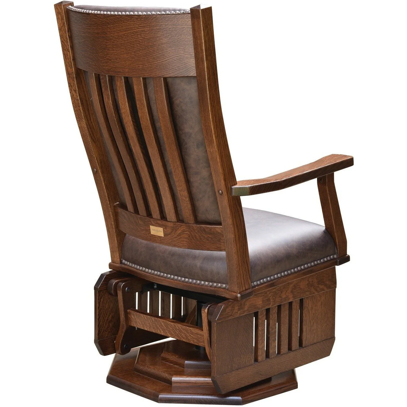 QW Amish Mission Swivel Glider with Platform Base - Image 3