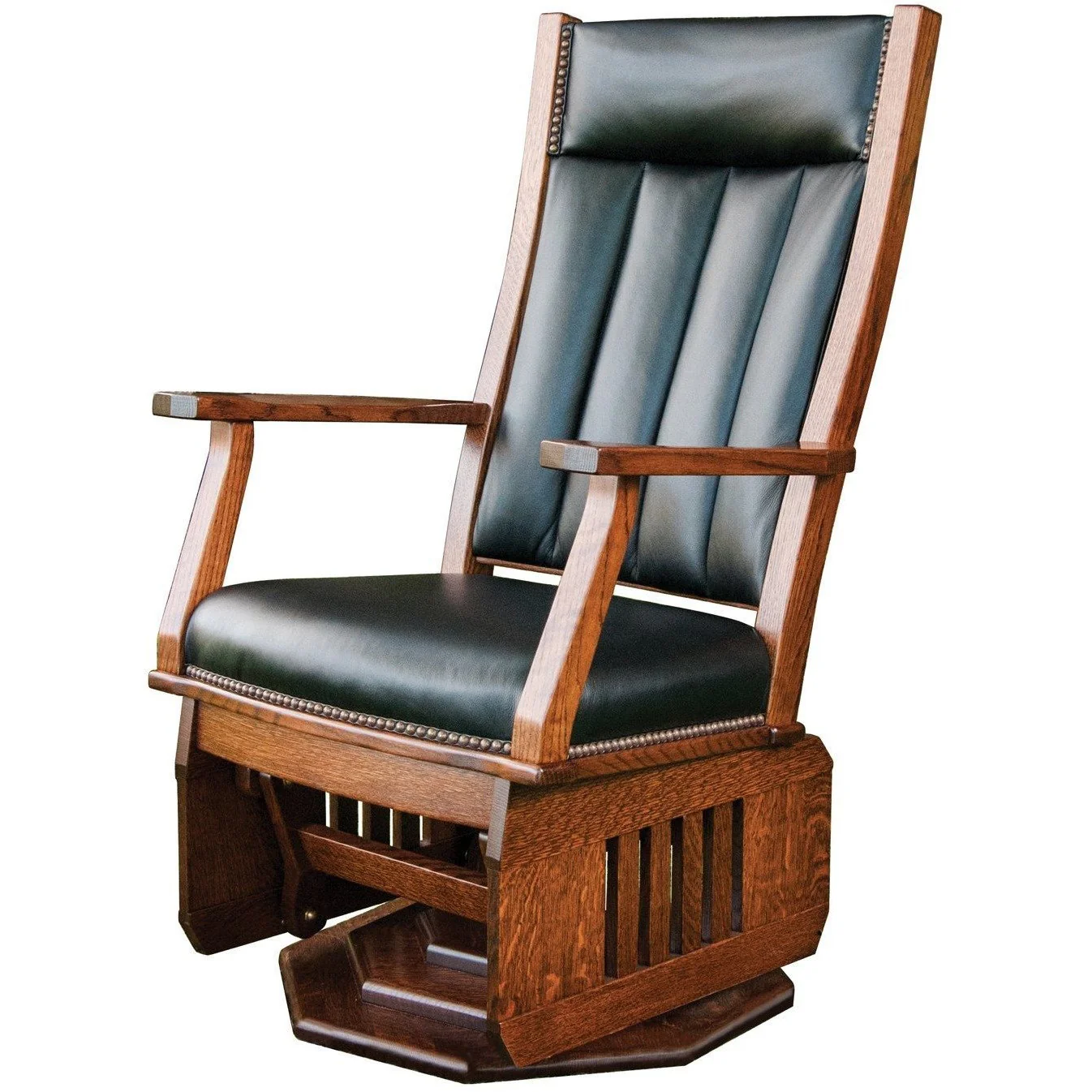 QW Amish Mission Swivel Glider with Platform Base - Image 4