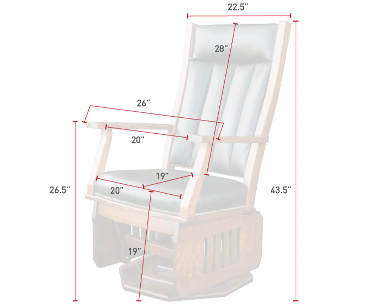 QW Amish Mission Swivel Glider with Platform Base - Image 8