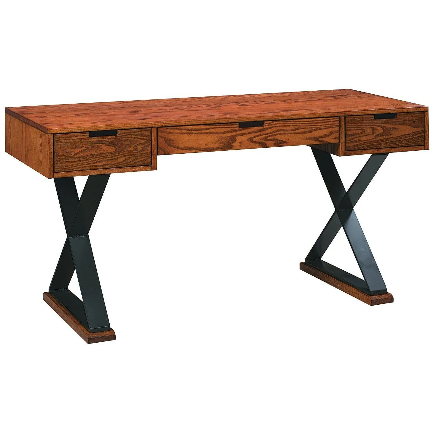 QW Amish Modern Desk w/ X Steel Base