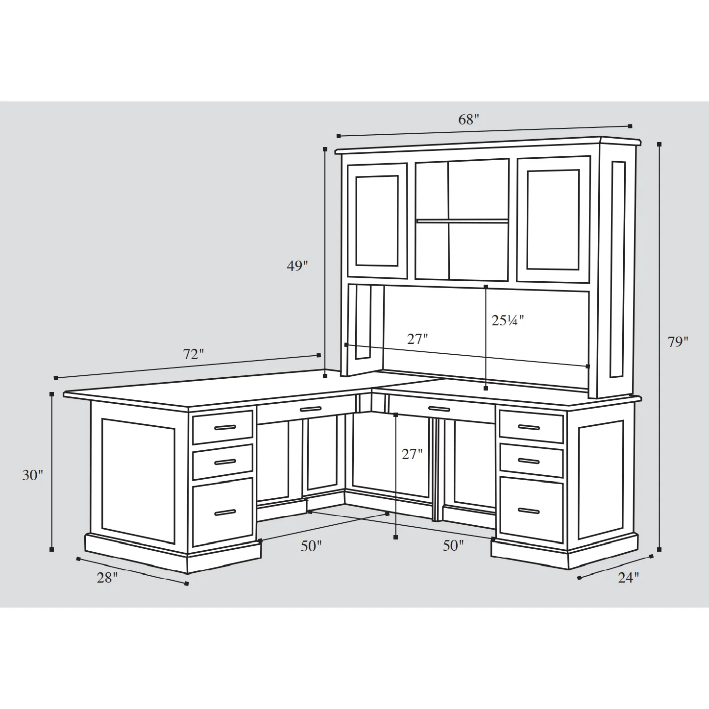 QW Amish Modern L-Shape Desk with Optional Hutch - Image 4