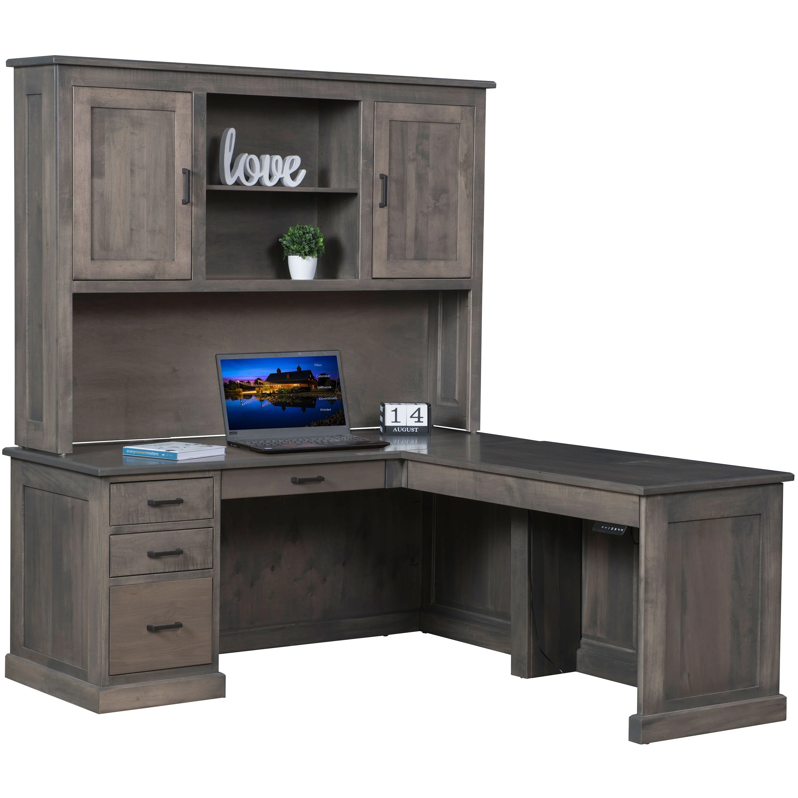 QW Amish Modern L-Shape w/ Lift Return & Optional Hutch - Image 2