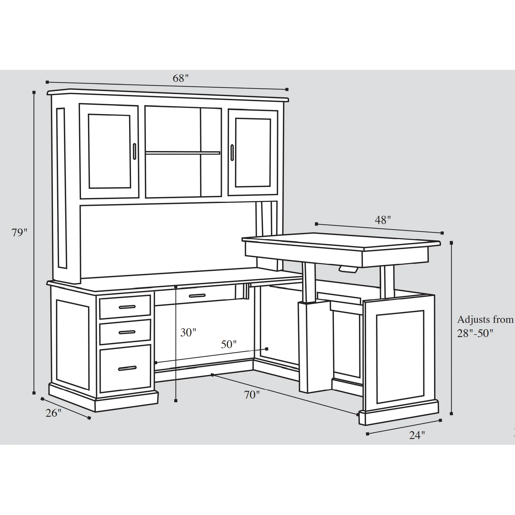QW Amish Modern L-Shape w/ Lift Return & Optional Hutch - Image 7