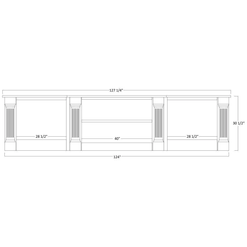 QW Amish Montereau Office 131" Base & Three-Piece Hutch - Image 6