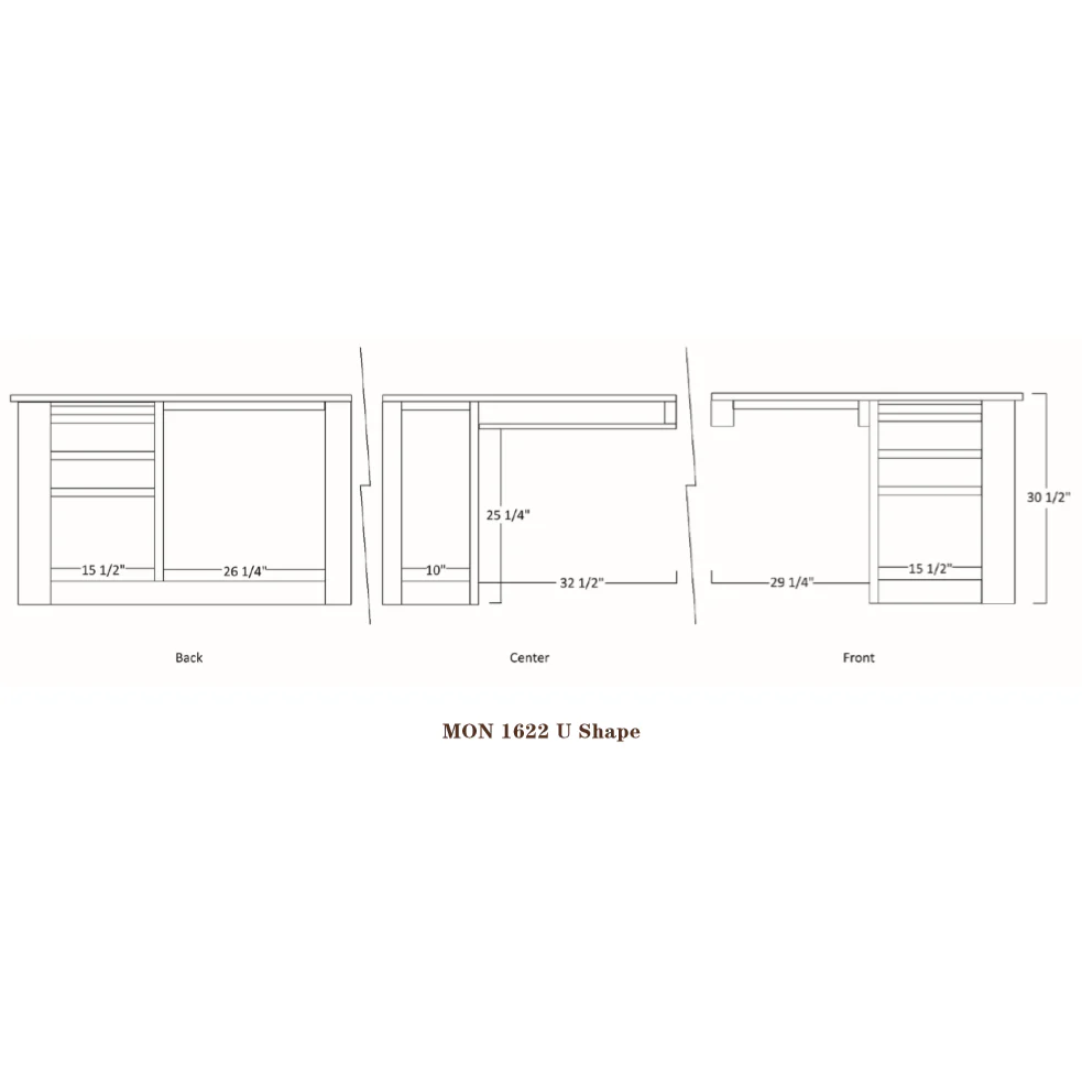 QW Amish Montereau Office U-Shape Desk & Hutch - Image 5
