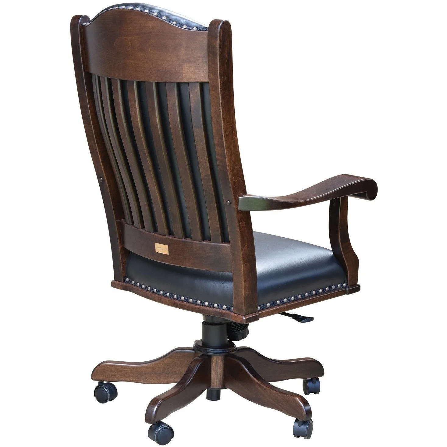 QW Amish Buckeye Desk Chair (wood arms) - Image 2