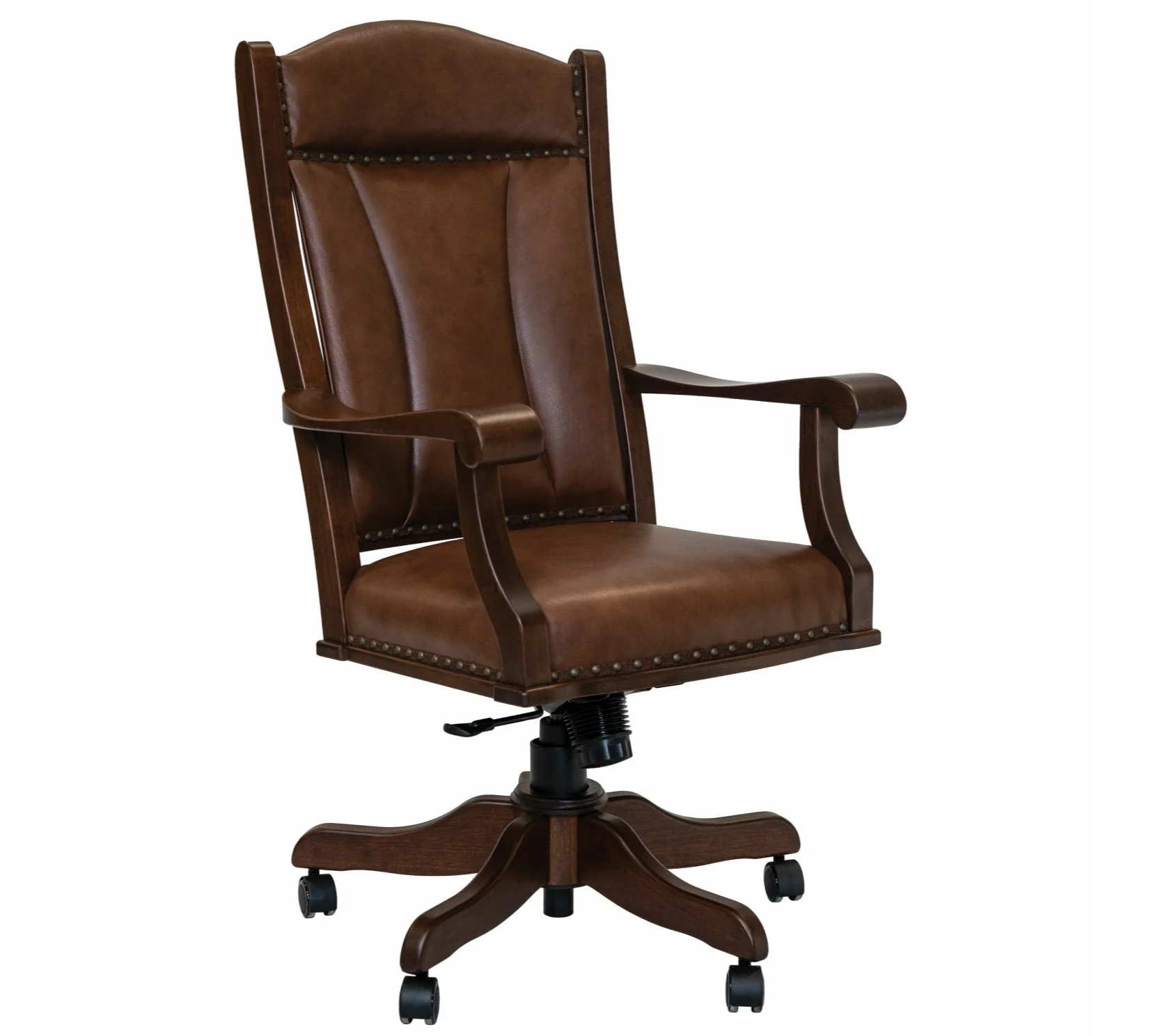 QW Amish Buckeye Desk Chair (wood arms) - Image 3