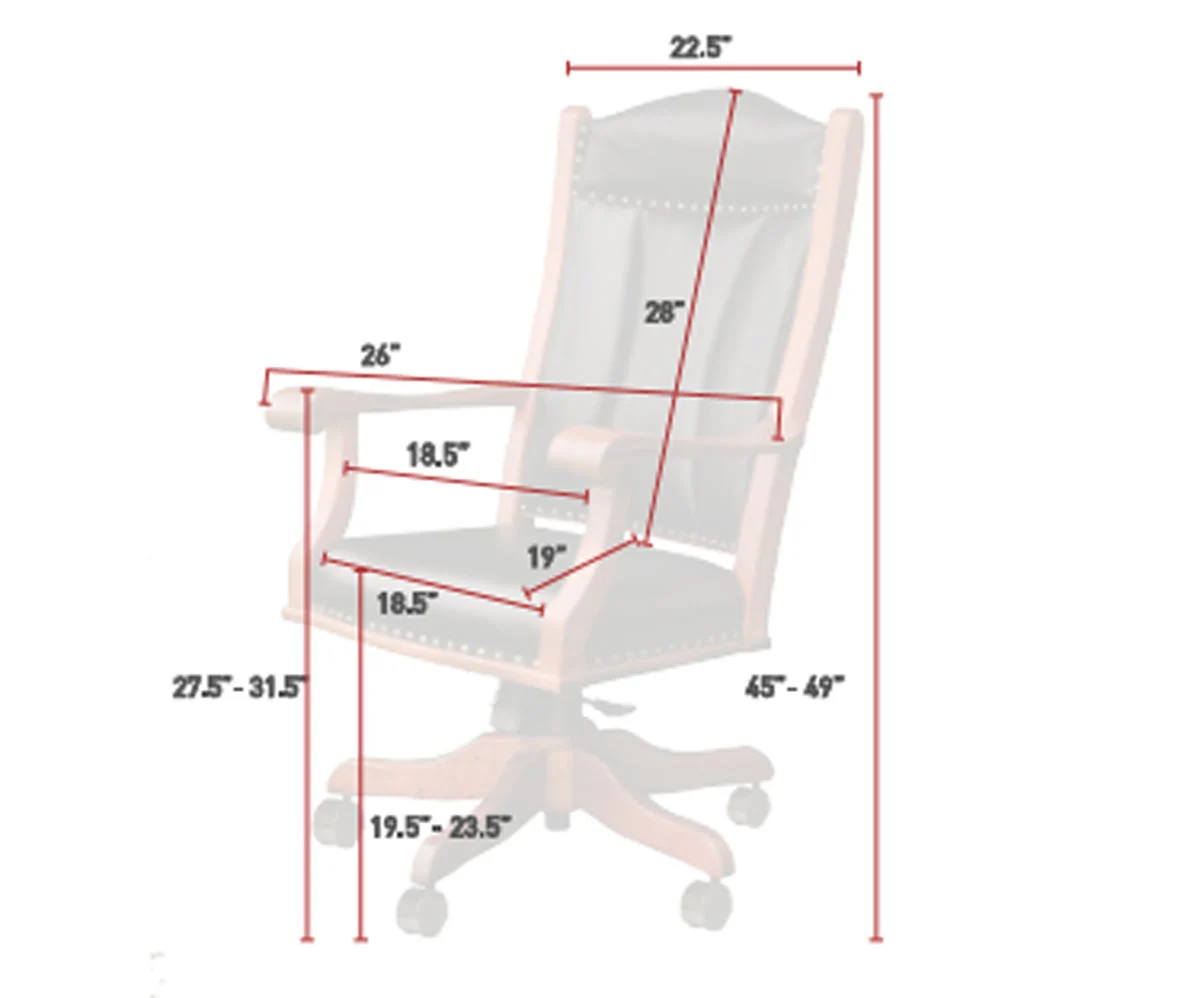 QW Amish Buckeye Desk Chair (wood arms) - Image 5