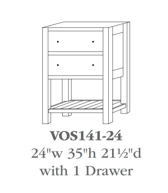 QW Amish Open Shelf Vanity (Select Size) - Image 3