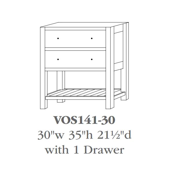 QW Amish Open Shelf Vanity (Select Size) - Image 4