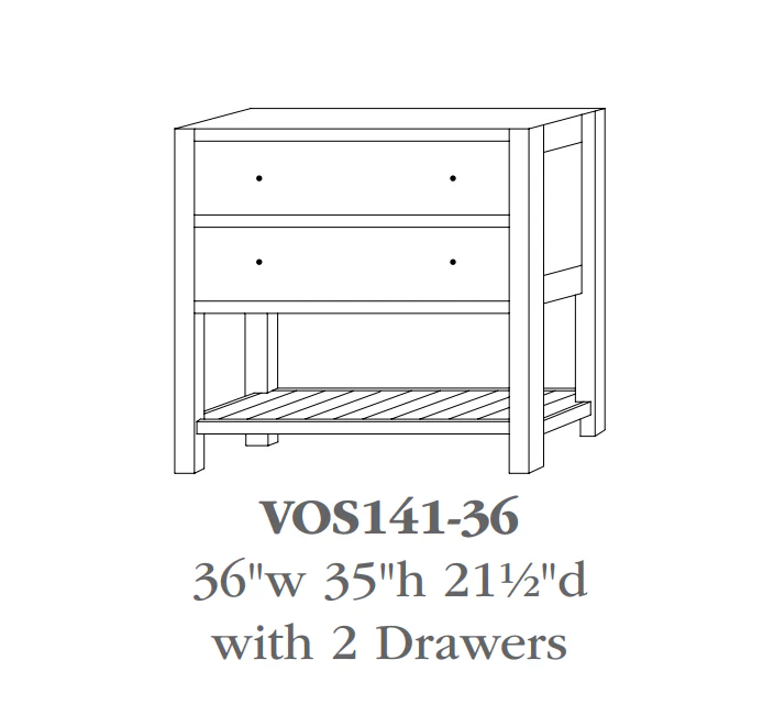 QW Amish Open Shelf Vanity (Select Size) - Image 5