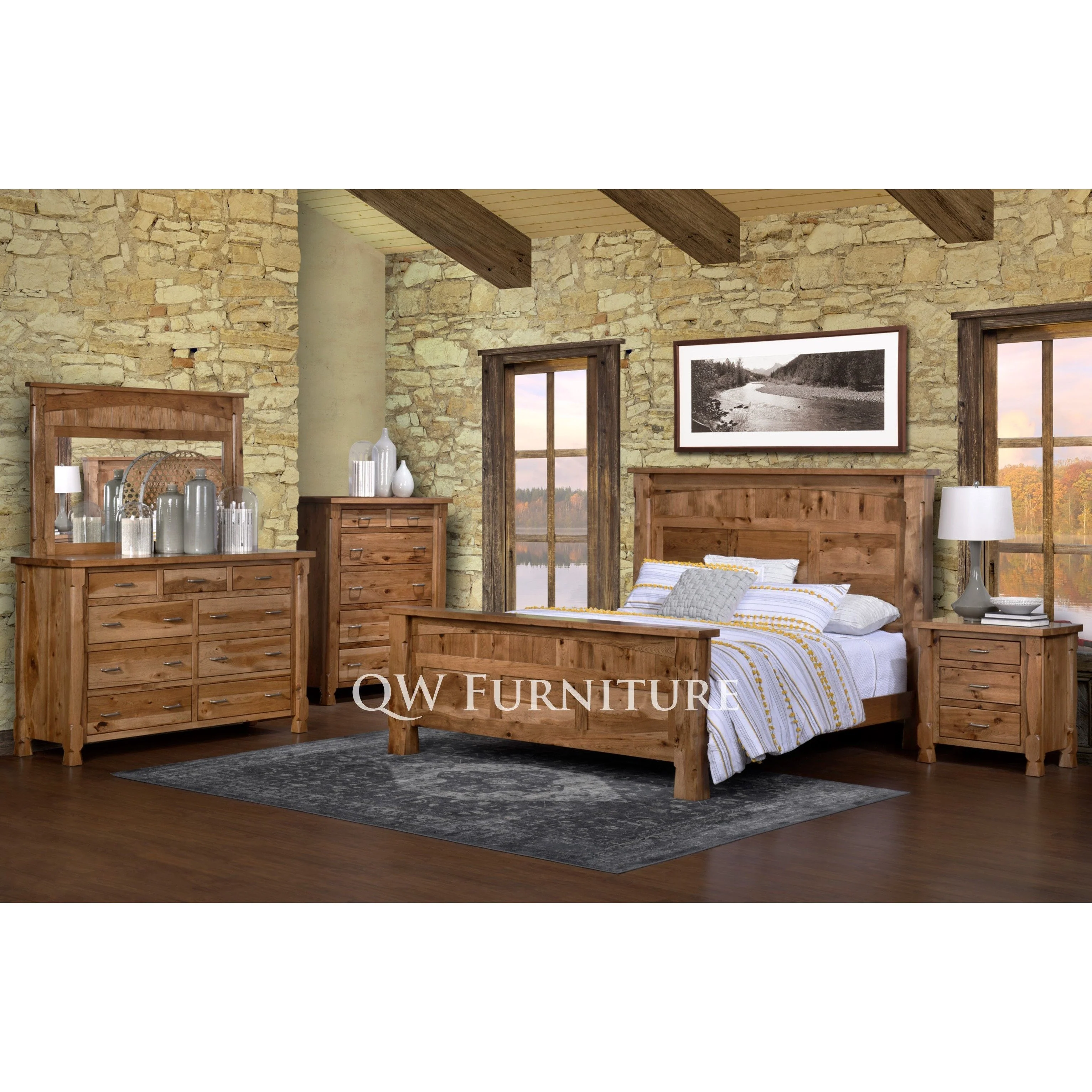 QW Amish Ouray Lodge Dresser with Mirror Option - Image 4