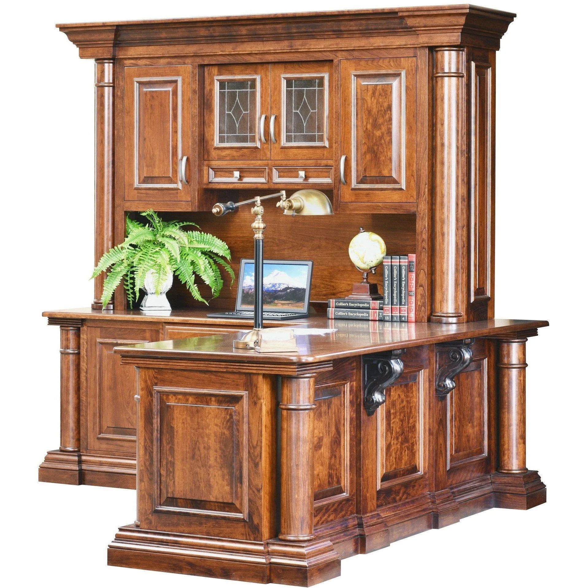 QW Amish Paris Office Corner Desk & Hutch - Image 2