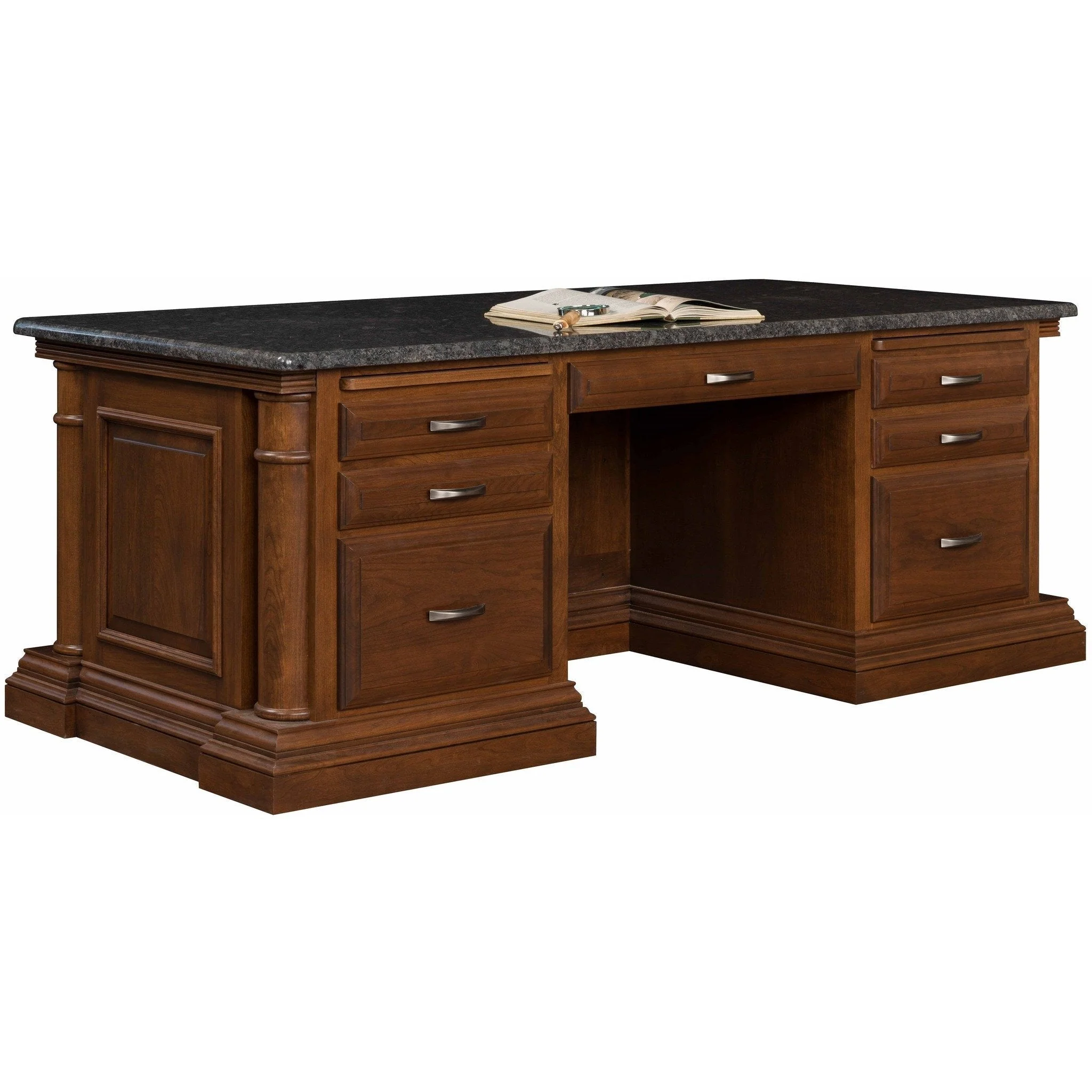 QW Amish Paris Office Executive Desk with Optional Granite Top - Image 2