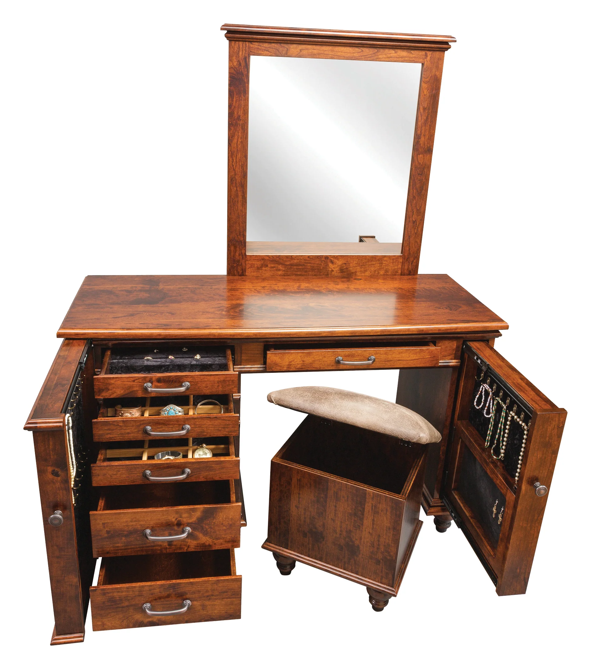 QW Amish Plymouth 50" Jewelry Vanity & Optional Stool - Image 2