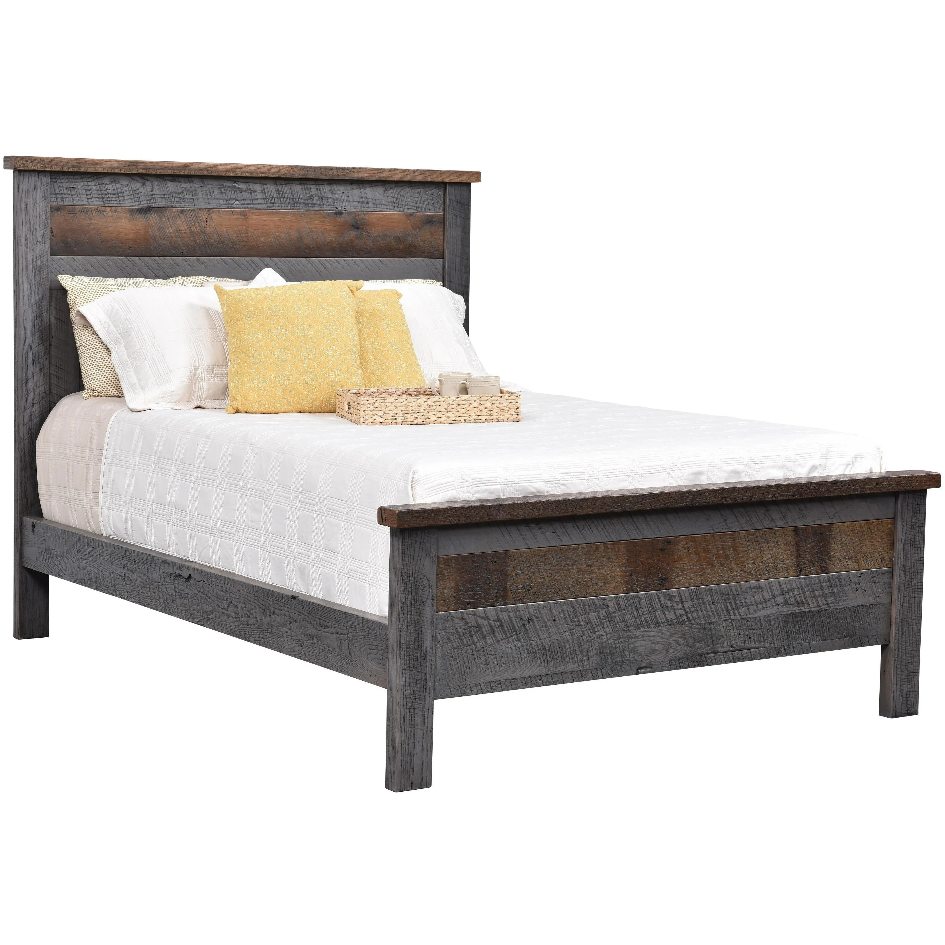 QW Amish London Fog Reclaimed Barnwood Bed