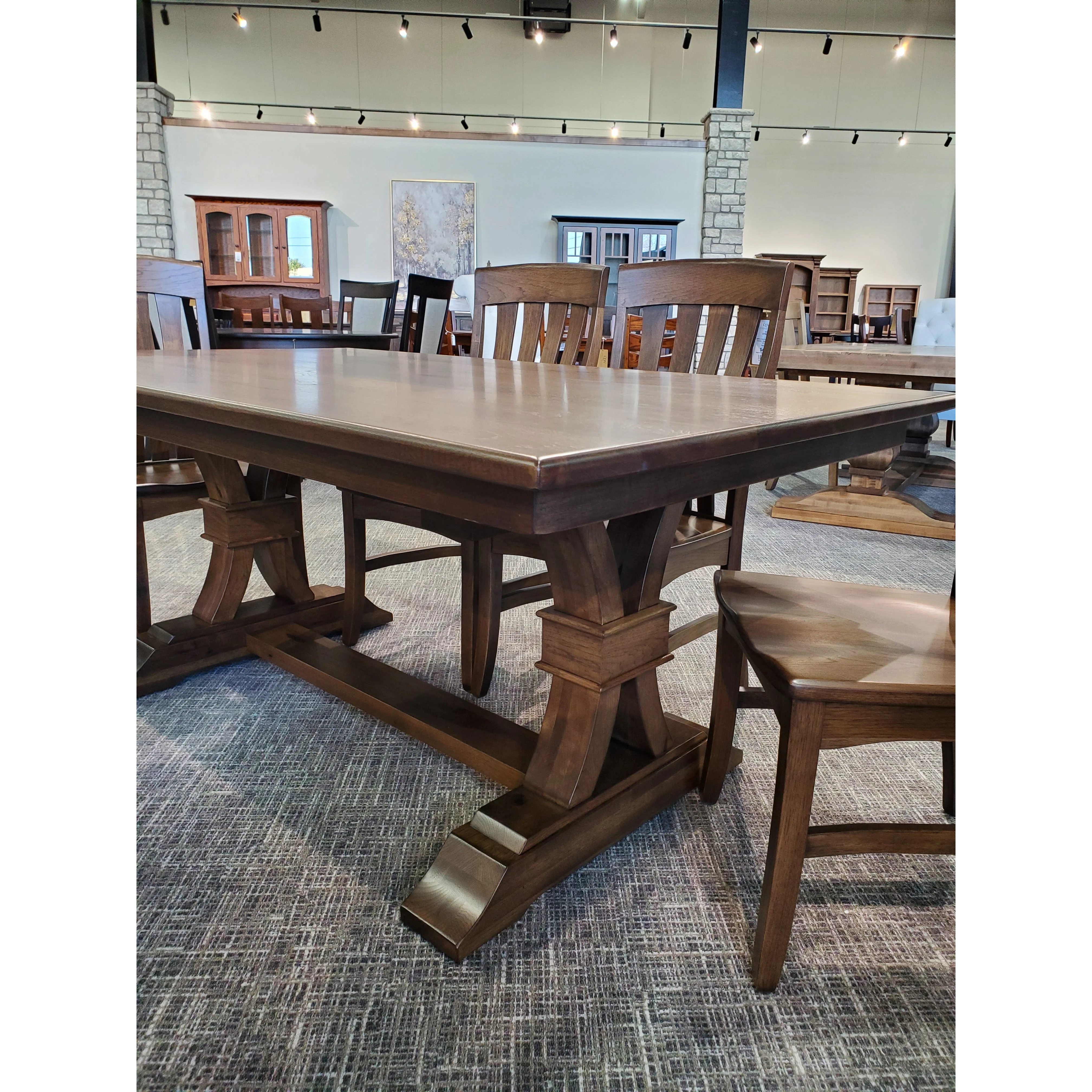 QW Amish Roland Trestle Table - Image 6