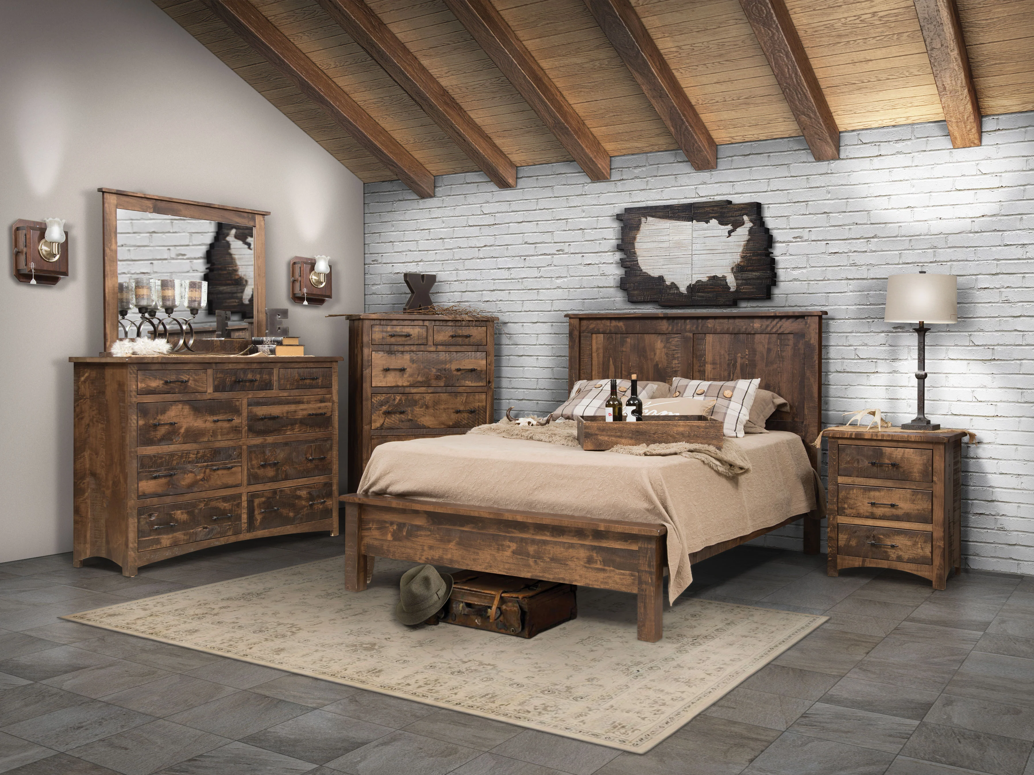QW Amish Rustic Barn Nightstand - Image 4