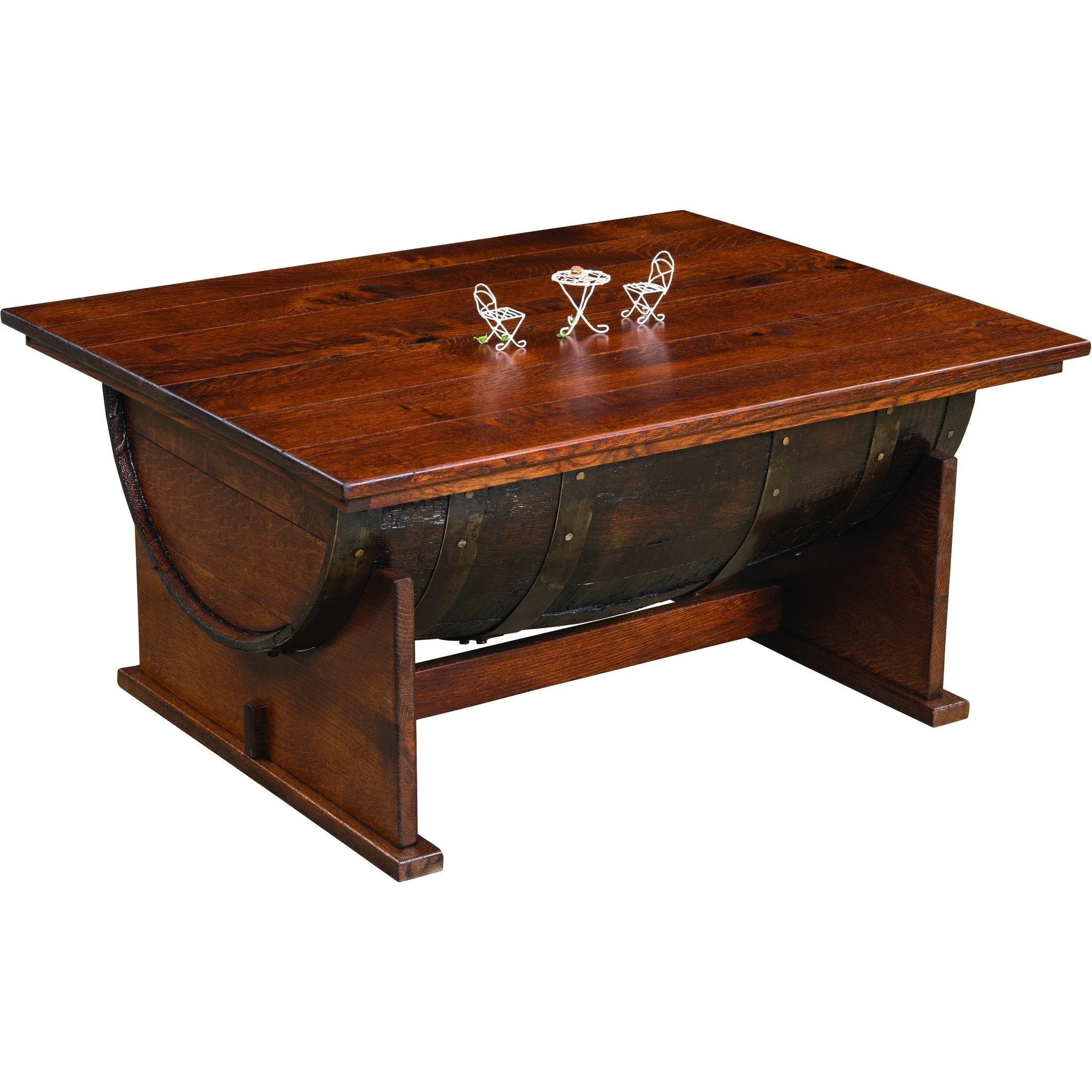 QW Amish Whiskey Barrel Lift Top Coffee Table - Image 2