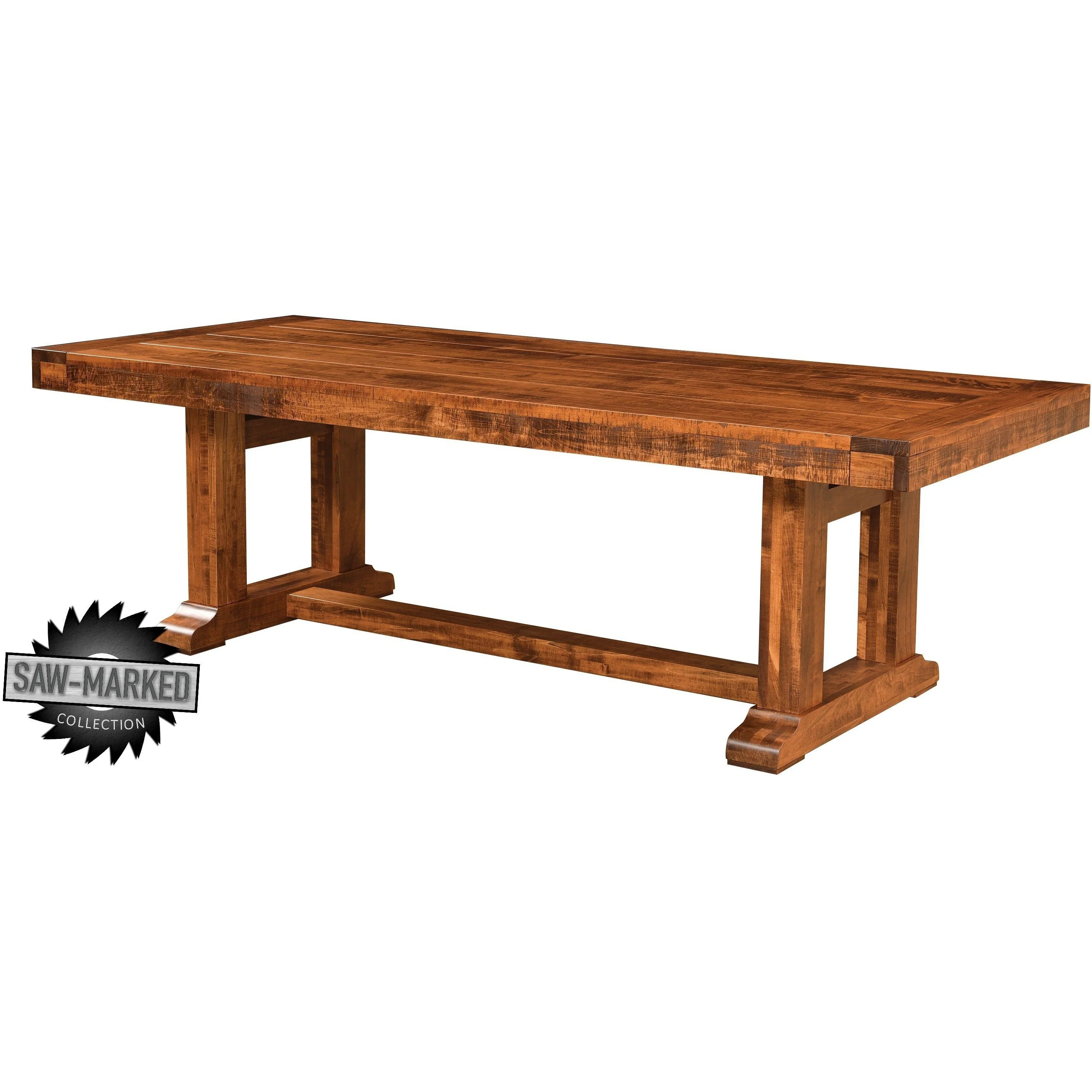 QW Amish 'Saw-Marked' Auburn 7pc Dining Set - Image 2