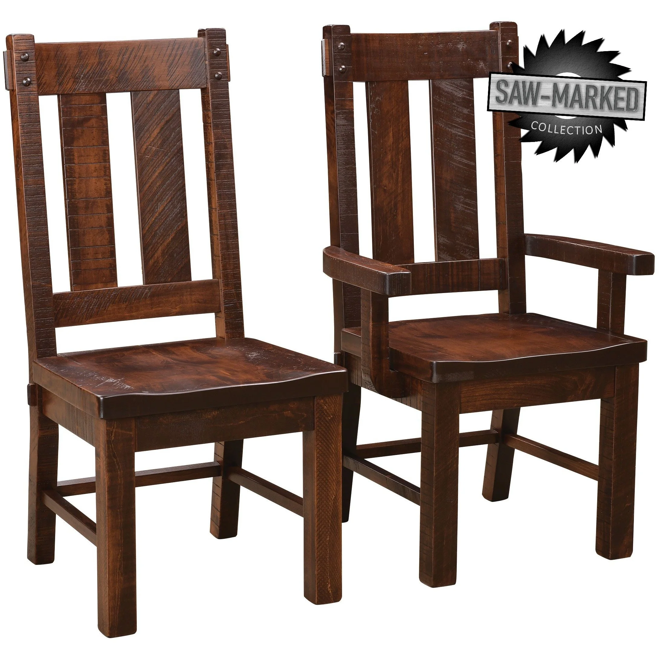 QW Amish 'Saw-Marked' Houston 7pc Dining Set - Image 3